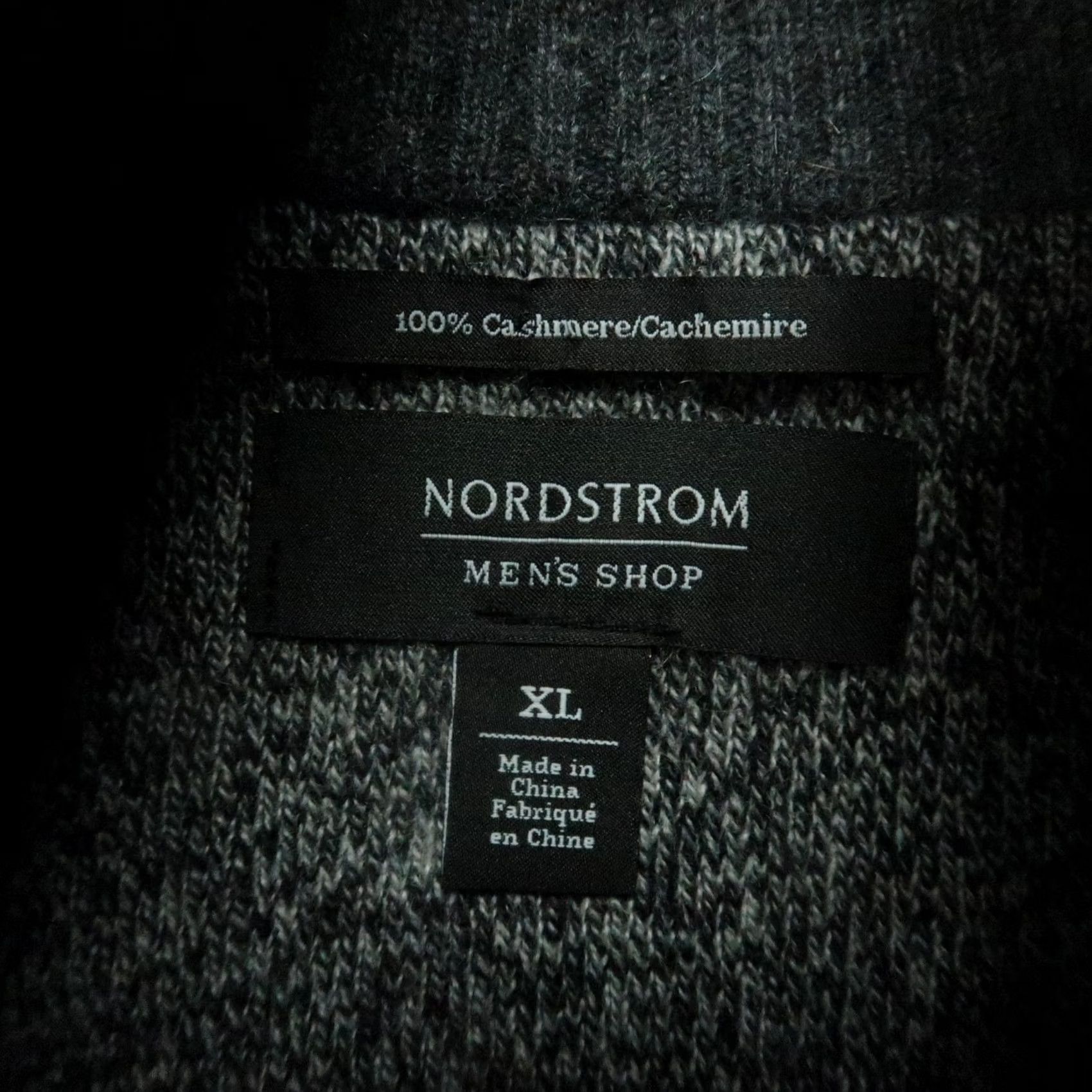 Nordstrom Nordstrom Mens XL Gray Quarter Zip Cashmere Mock Neck Sweater Pullover Knit 1/4 Zip Casual Regular Chest 48 in Dry Clean Only Size US XL / EU 56 / 4 - 3 Thumbnail