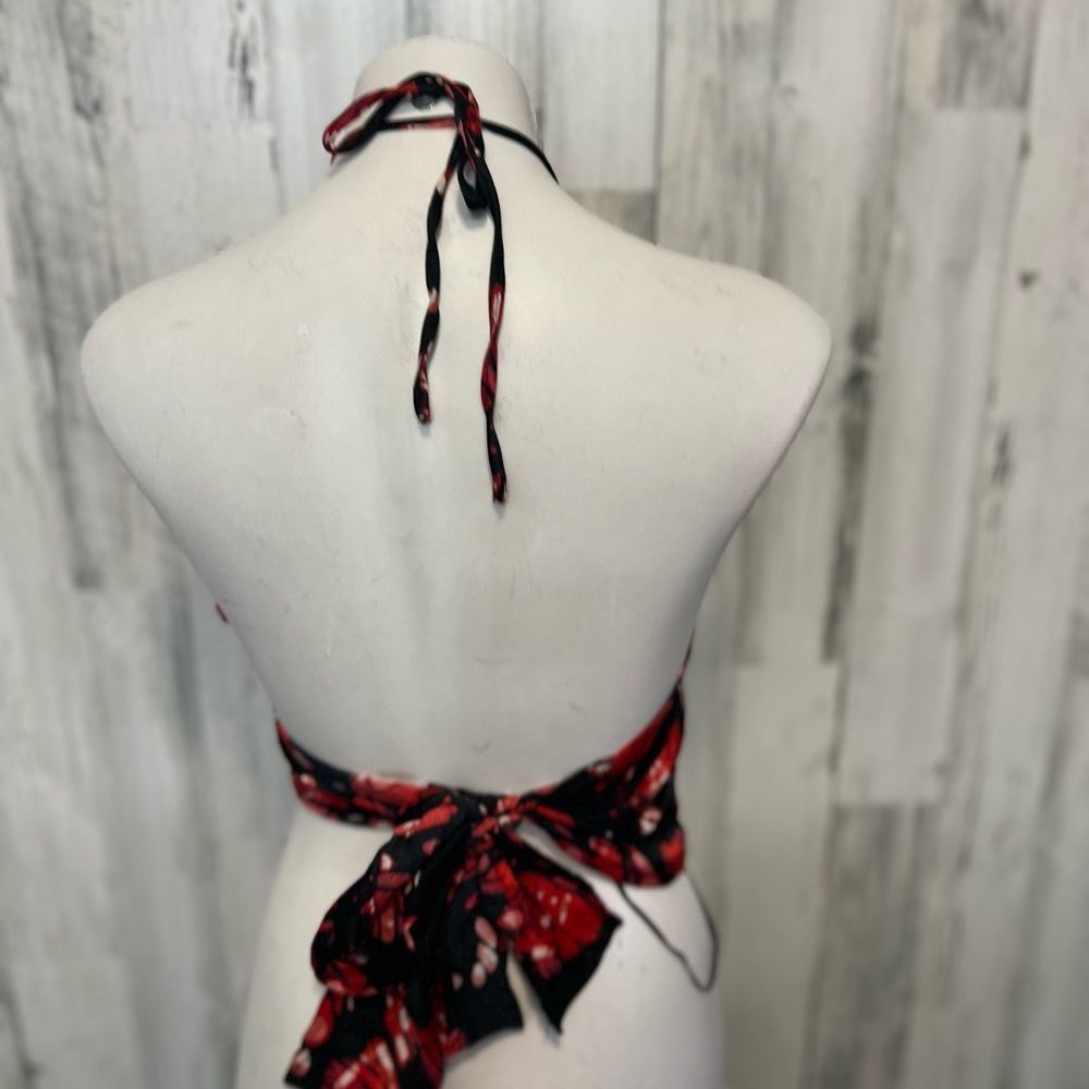 Other Meraki Red & Black Abstract Halter Top Small Gold Chain Neck Size S / US 4 / IT 40 - 6 Thumbnail