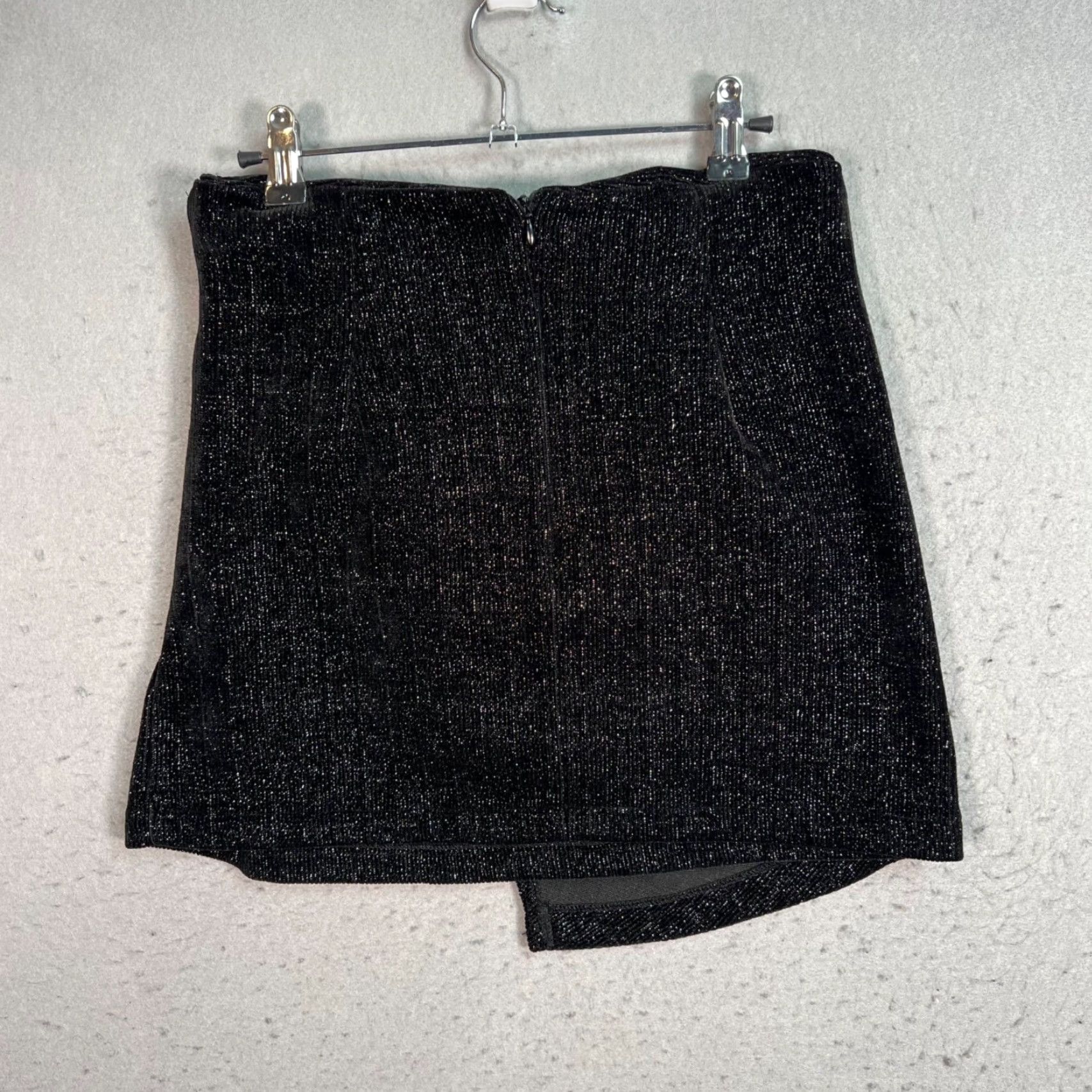 Cider VINTAGE Cider Black Glitter Knit Wrap Skirt Size Large Bowtie Detail Size 36" / US 14 / IT 50 - 2 Thumbnail