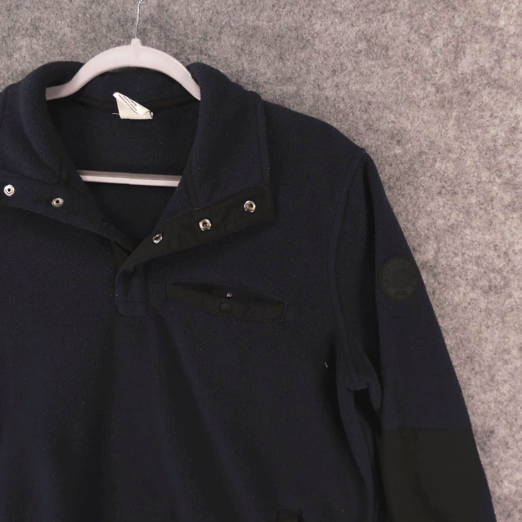 American Eagle Outfitters American Eagle Pullover Mens Medium Navy Black Long Sleeve 1/4 Snap Fleece Logo Size US M / EU 48-50 / 2 - 6 Thumbnail