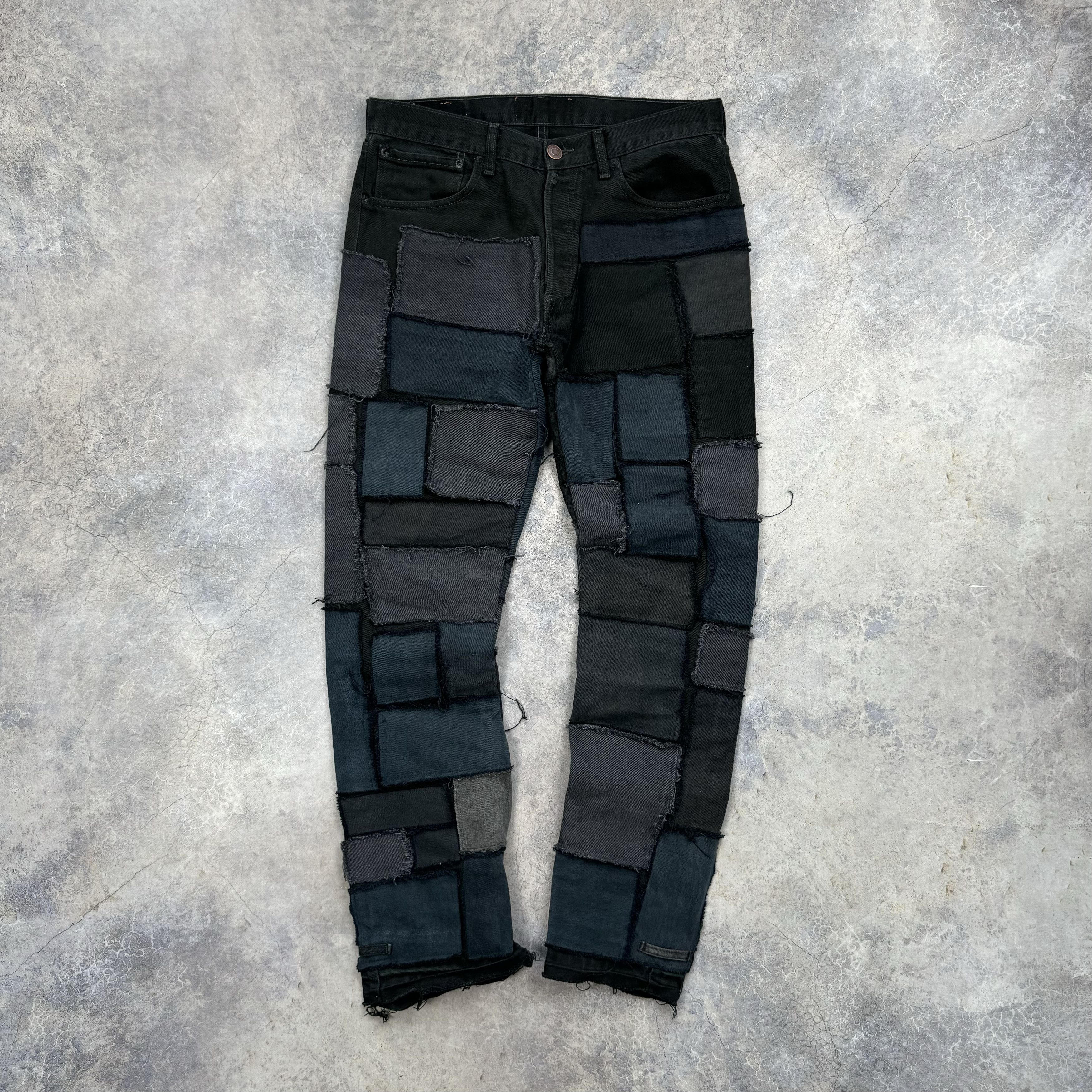 Levi's VINTAGE LEVIS PATCHWORK DISTRESSED BLACK JEANS - SIZE 32x32 Size US 32 / EU 48 - 1 Thumbnail