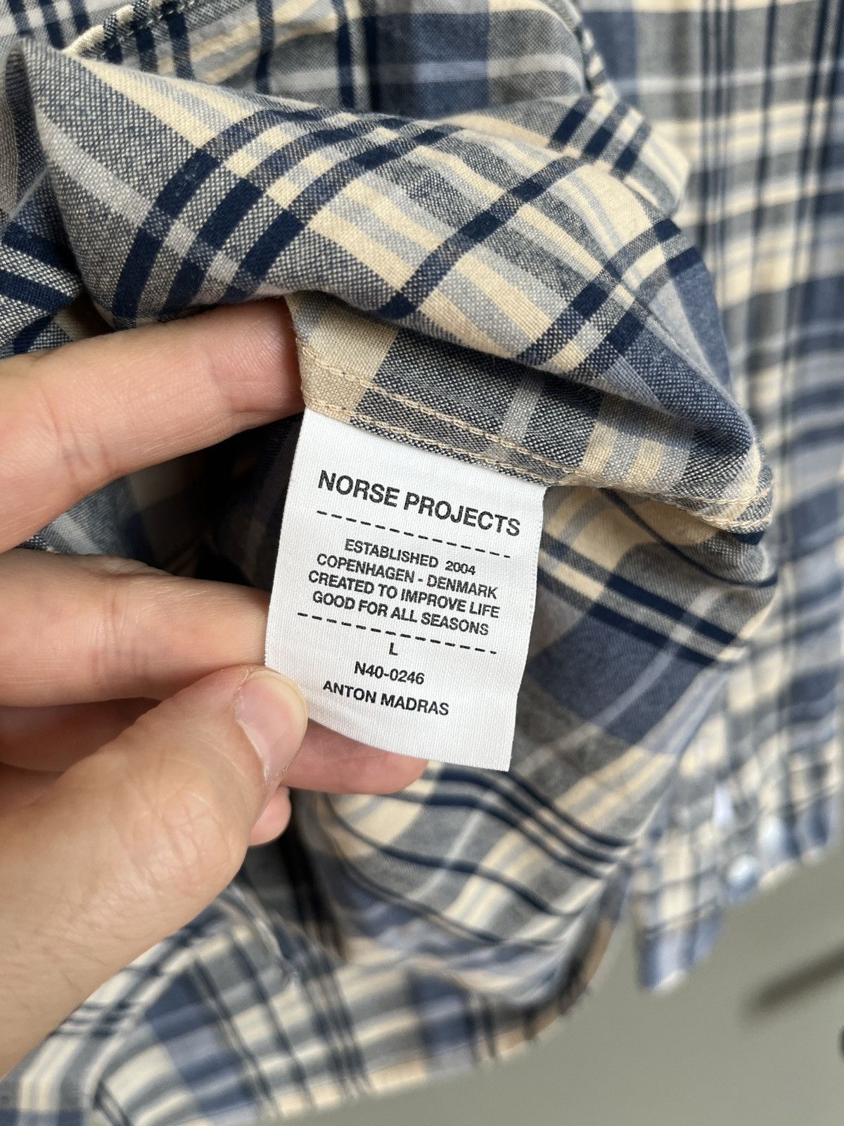Norse Projects Norse Projects Anton Madras Check Plaid Shirt Size US L / EU 52-54 / 3 - 8 Thumbnail