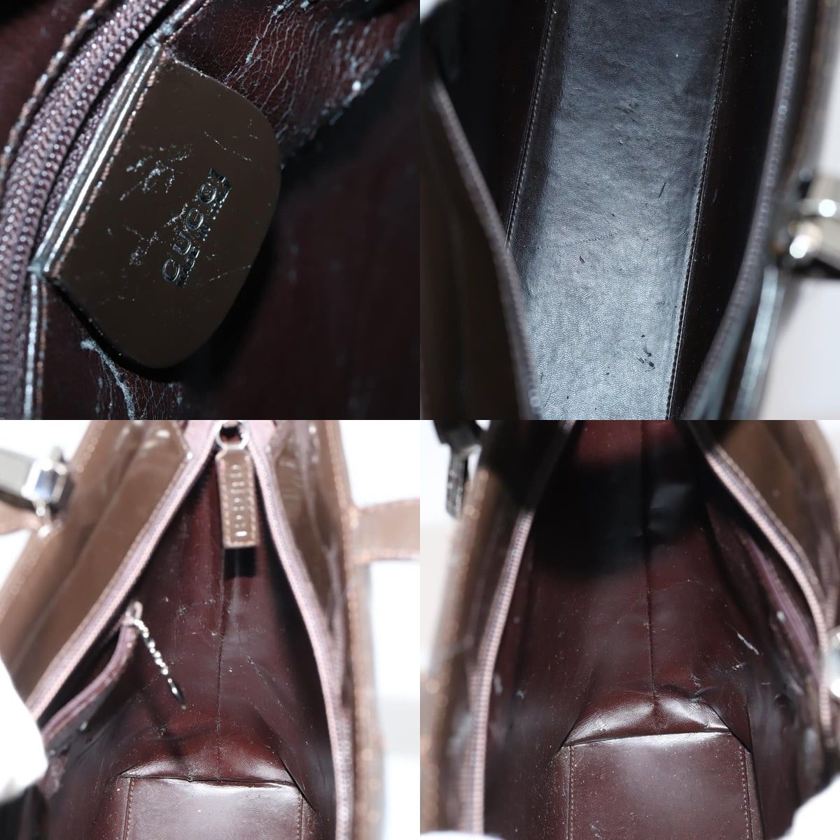 Gucci GUCCI Hand Bag Patent Leather Brown Size ONE SIZE - 12 Thumbnail