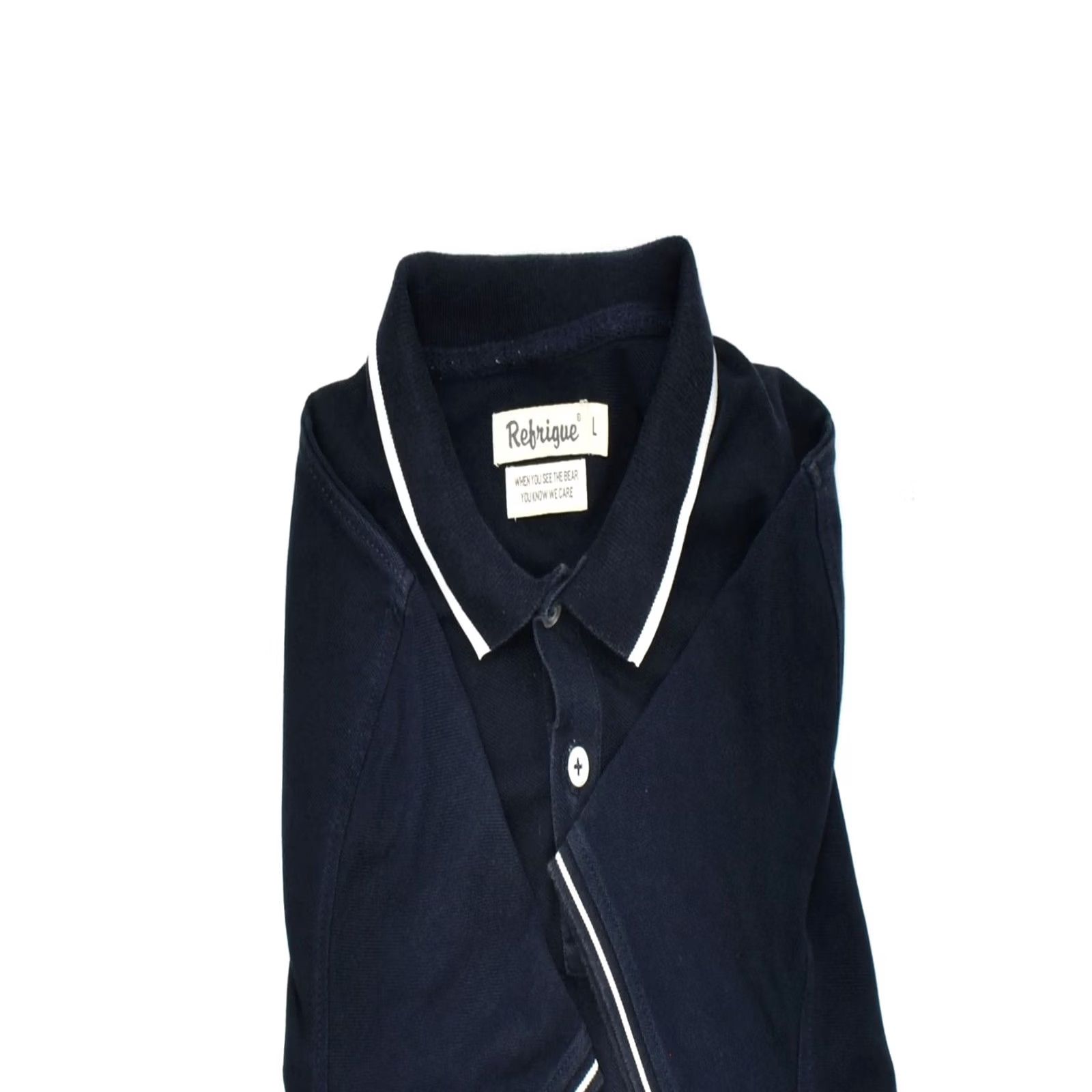 Vintage REFRIGUE Mens Polo Shirt Large Navy Blue Cotton RJ20 Size US L / EU 52-54 / 3 - 4 Thumbnail