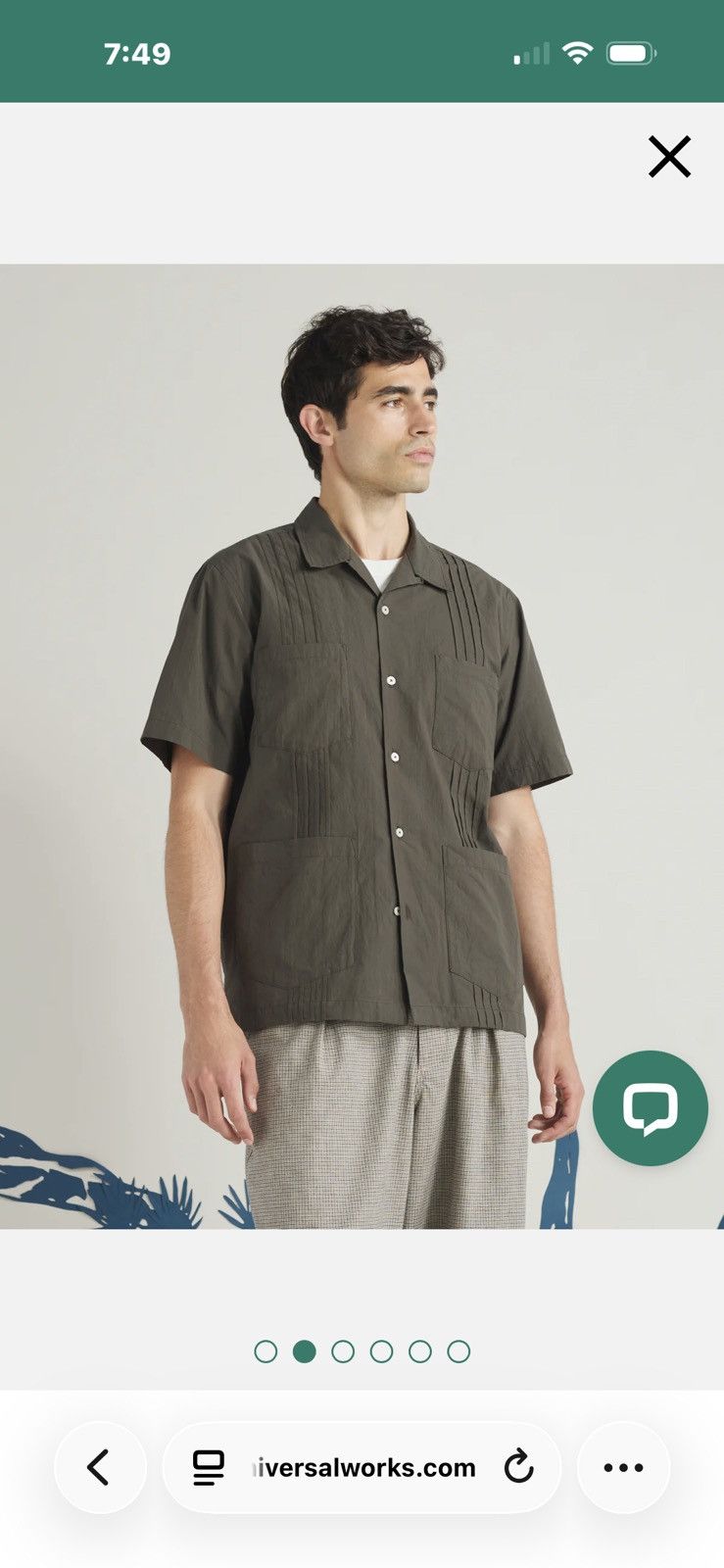 Universal Works Chambray short sleeve beach shirt Size US L / EU 52-54 / 3 - 7 Thumbnail