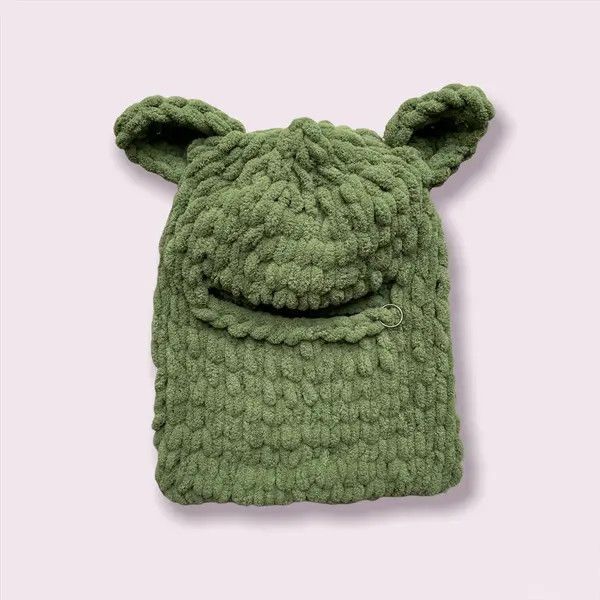 Handmade Handmade Knitted Balaclava Ski Mask Shrek Teddy Bear Style Size ONE SIZE - 8 Thumbnail