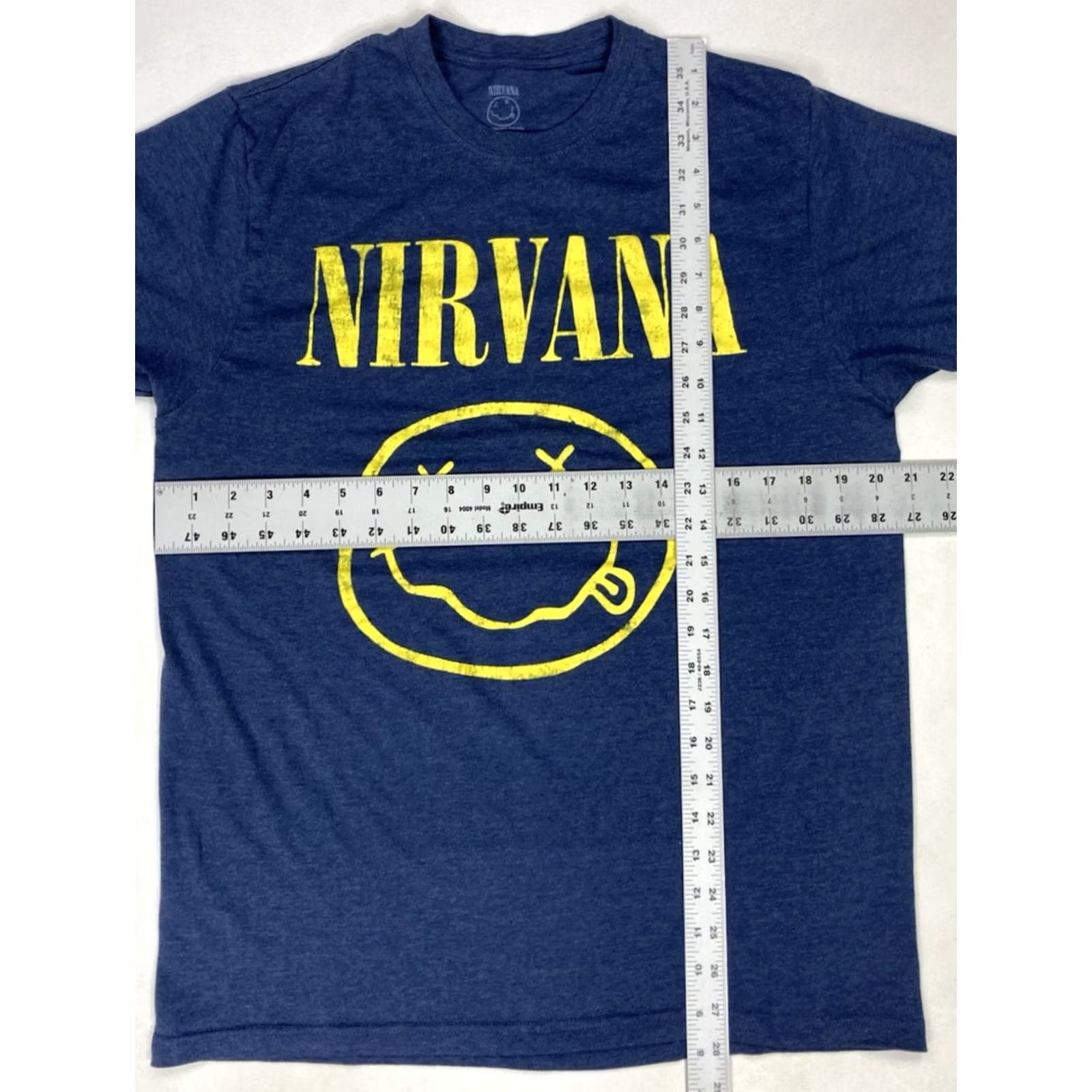 Vintage Nirvana T-Shirt Men Large Blue Short Sleeve Graphic Print Crew Neck 100% Authentic Logo Band Music Size US L / EU 52-54 / 3 - 5 Thumbnail