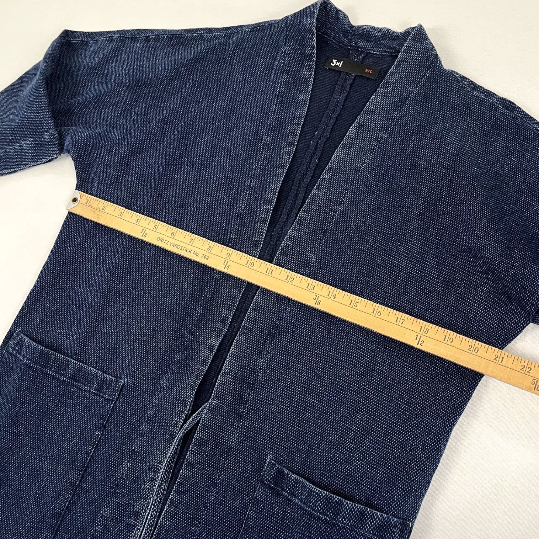 3x1 3x1 Jacket Womens Medium Indigo Blue Kimono Cotton Cover Up Wrap Layering Chic Size M / US 6-8 / IT 42-44 - 6 Thumbnail