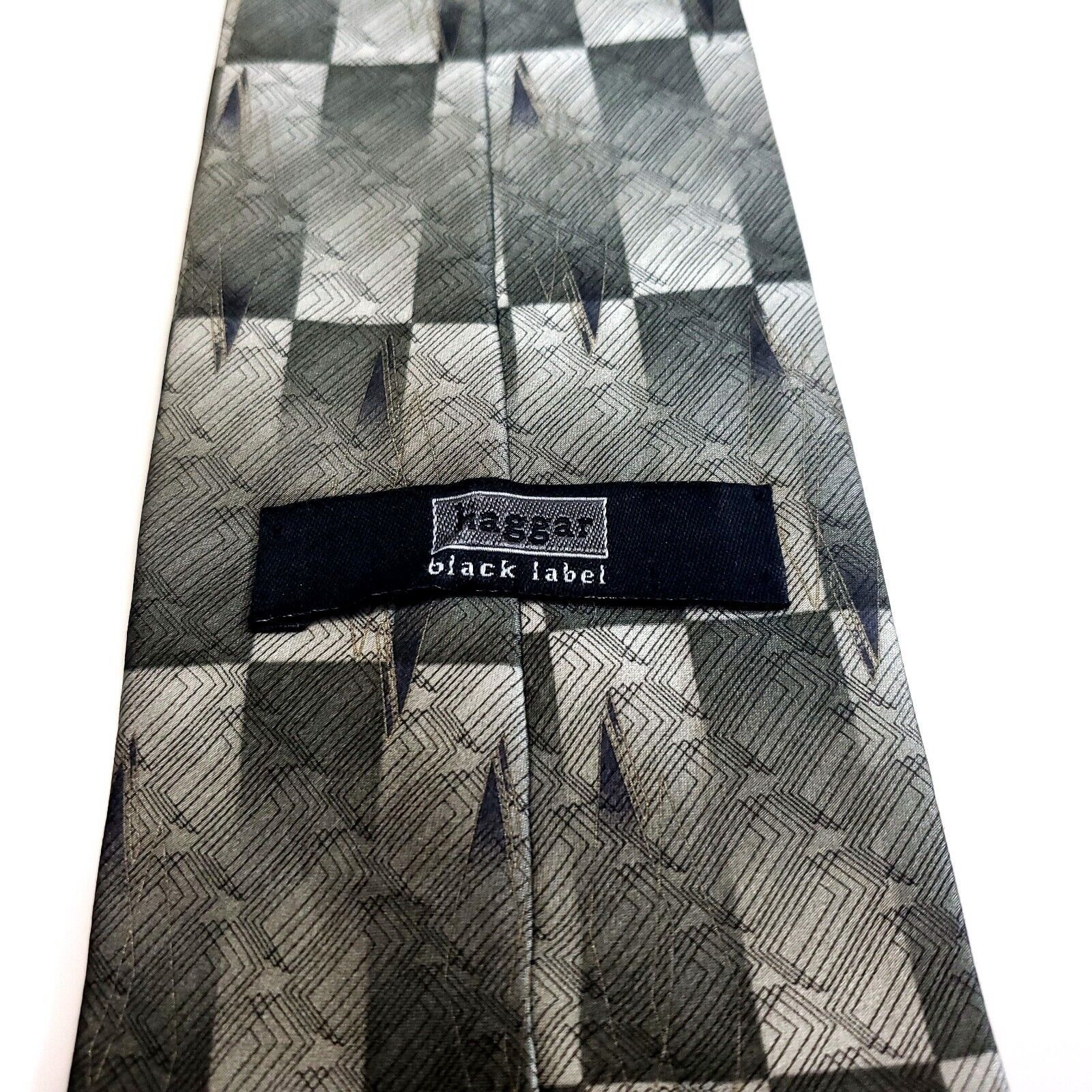 Haggar Haggar Black Label Geometric Print Metallic Green Wide Silk Size ONE SIZE - 3 Thumbnail