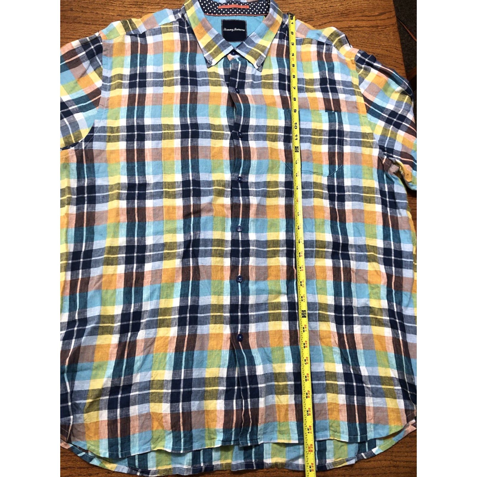 Tommy Bahama Tommy Bahama Shirt Adult 2XL Plaid Long Sleeve Button-Up Front Linen Beach Mens Size US XXL / EU 58 / 5 - 5 Thumbnail