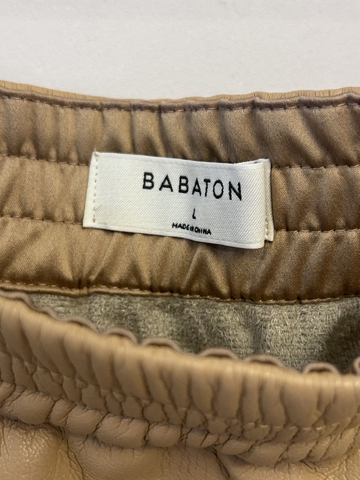 Aritzia Aritzia Babaton Flags Vegan Leather Mini Skirt Tan large Size 32" / US 10 / IT 46 - 6 Thumbnail