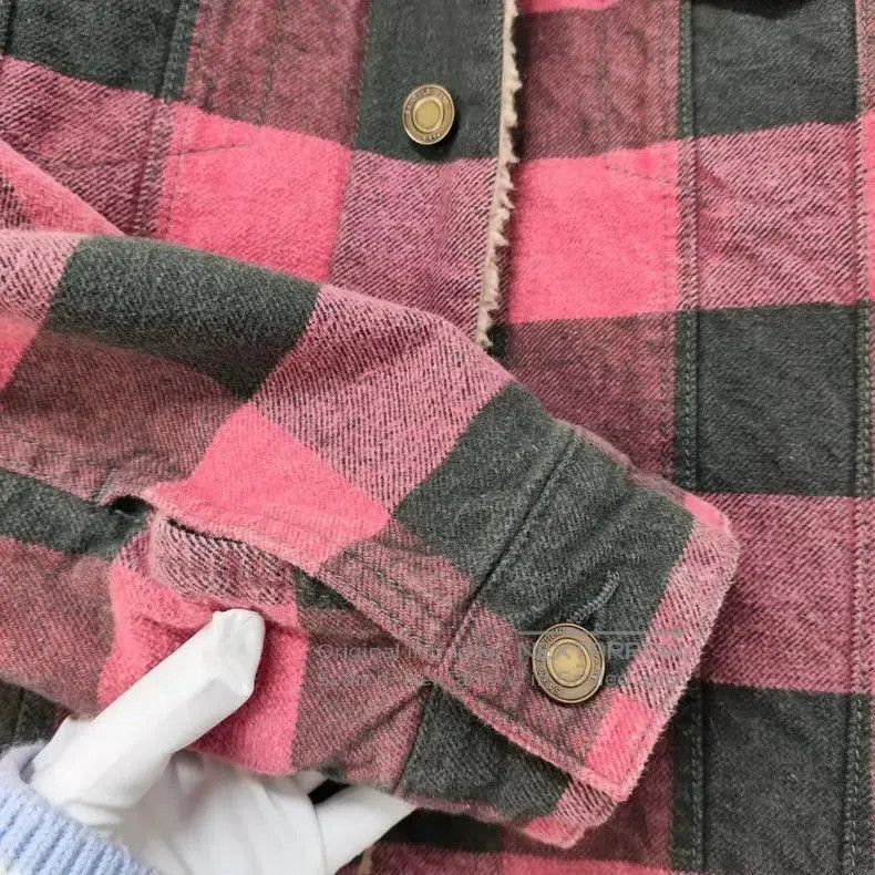 Yves Saint Laurent YSL Red Checked Shearling Jacket. Size US M / EU 48-50 / 2 - 7 Thumbnail