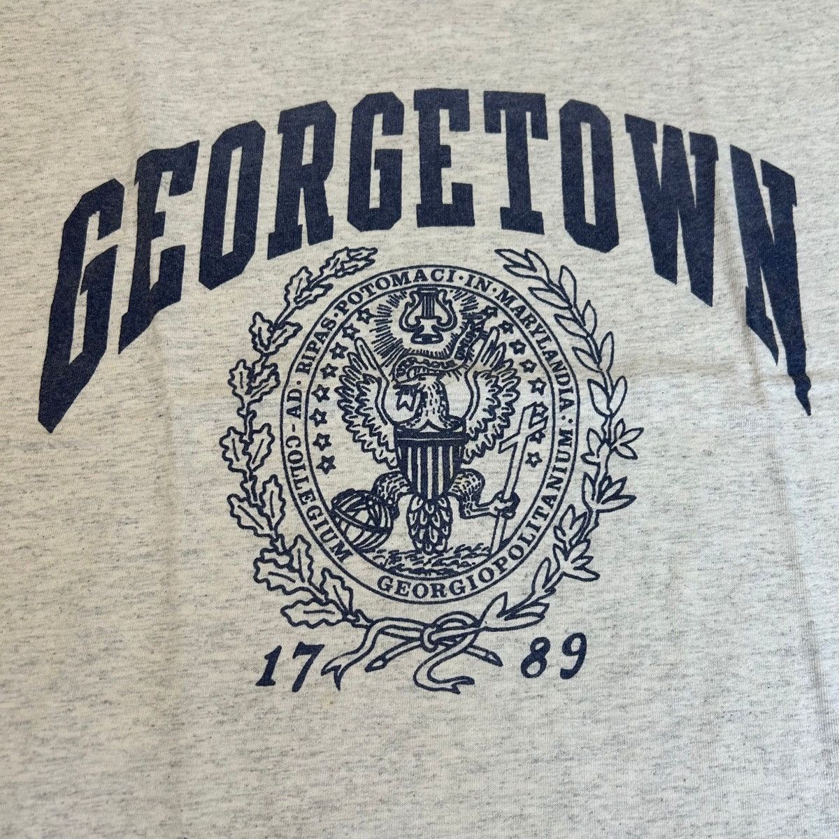 NCAA Vintage Georgetown University Latin Insignia Ringer T Shirt Size US L / EU 52-54 / 3 - 2 Thumbnail