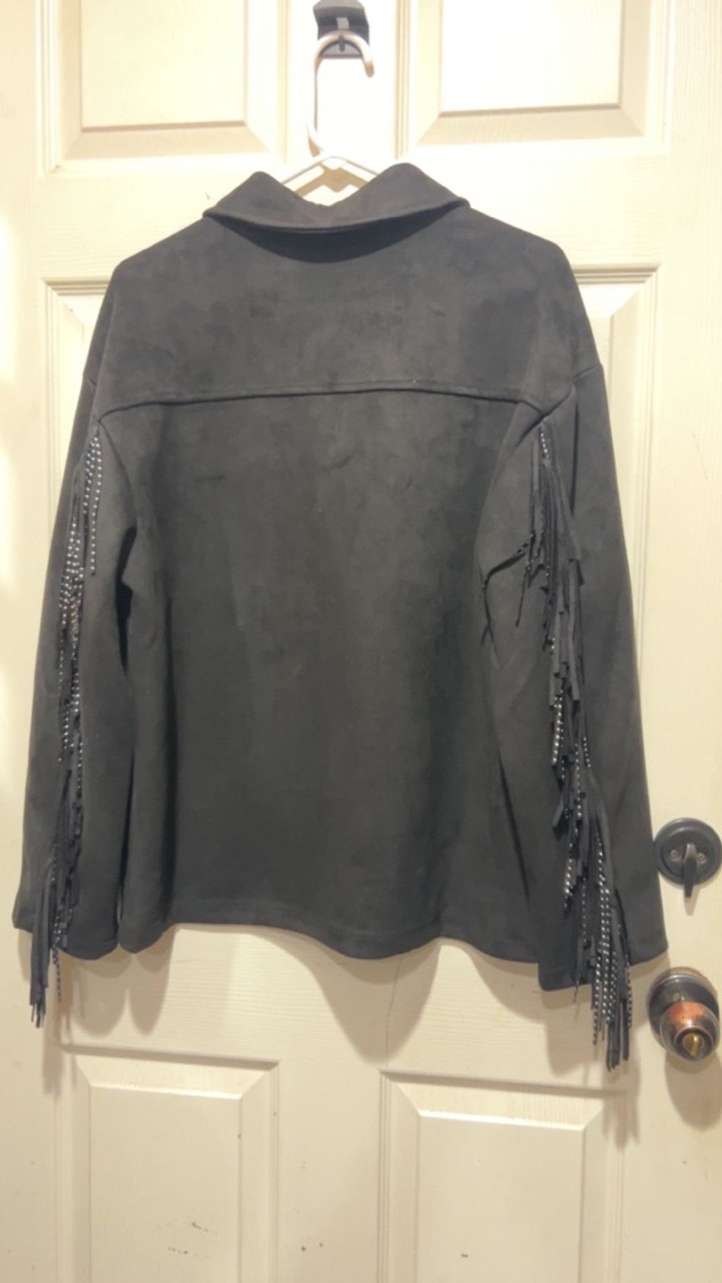 Other Women's Sweet Rain Black Faux Suede Fringe Jacket M Size M / US 6-8 / IT 42-44 - 5 Thumbnail