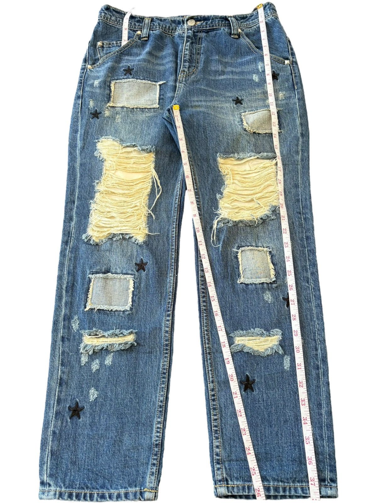 Dsquared2 Vintage Japanese Brand Patchwork Distressed Jeans Size 31" - 7 Thumbnail