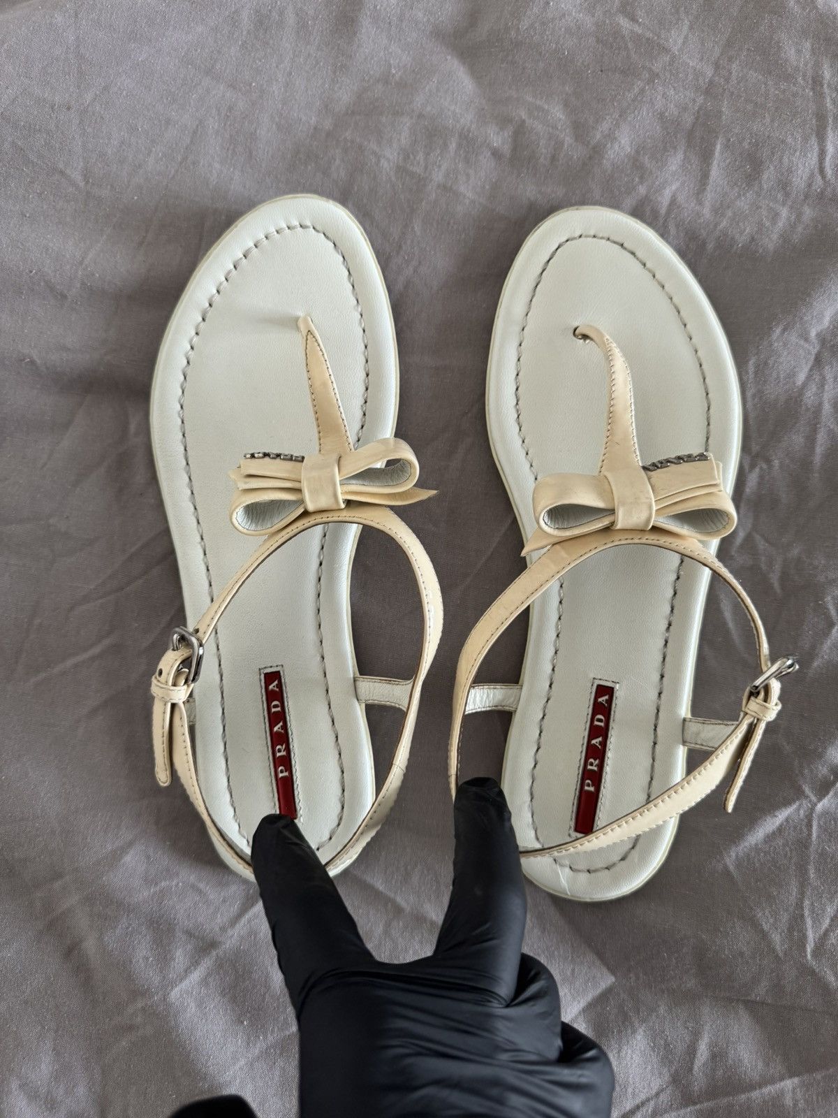 Prada Laxury Prada Patent Leather Sandals Womens Size US 8 / IT 38 - 3 Thumbnail