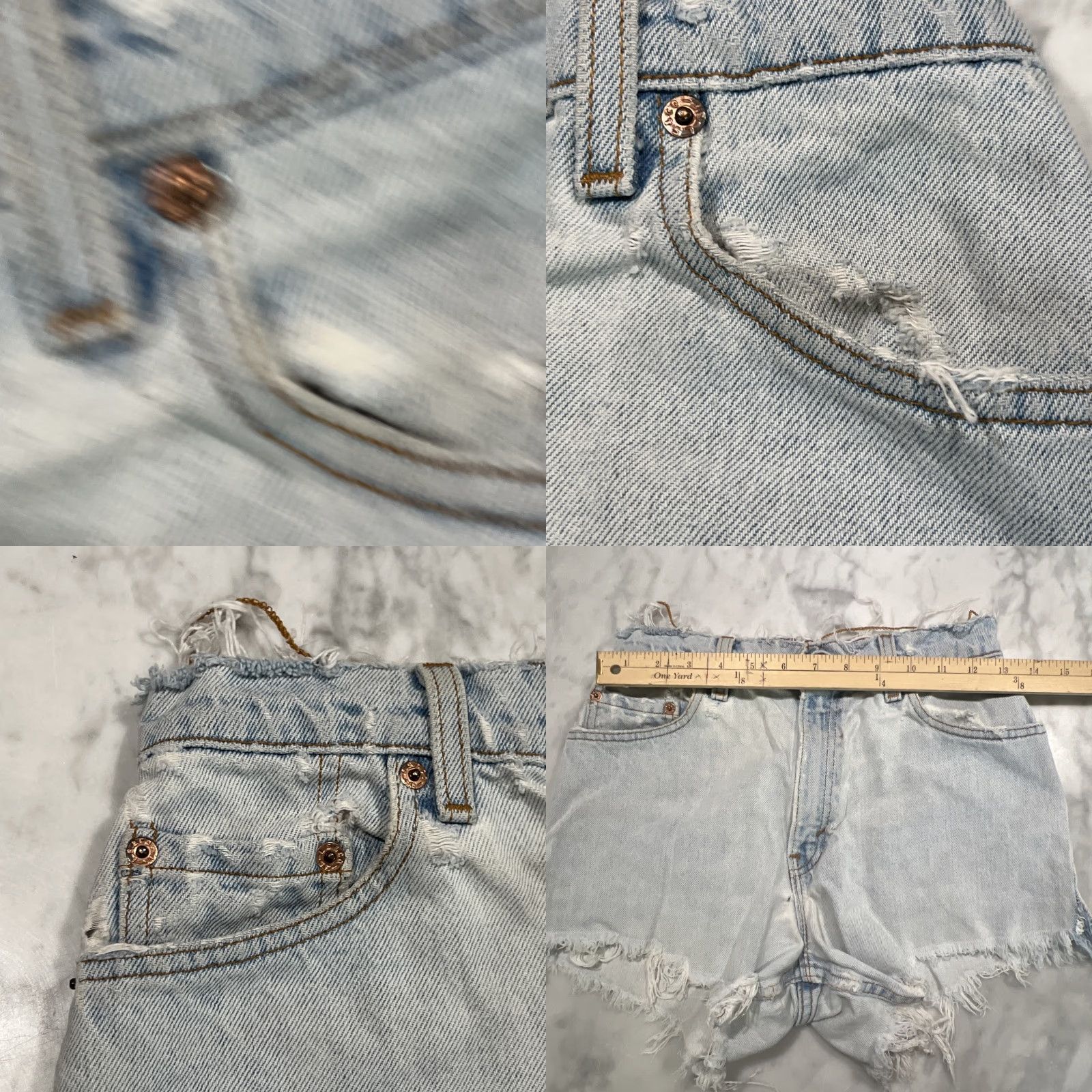 Levi's VINTAGE Levi's Denim Jean Shorts Womens 26 Waist 3” Inseam Daisy Dukes Trashed Denim Shorts Jeans Daisy Duke Cut-Off 60s 70s 80s Womens Size 28" / US 6 / IT 42 - 8 Thumbnail