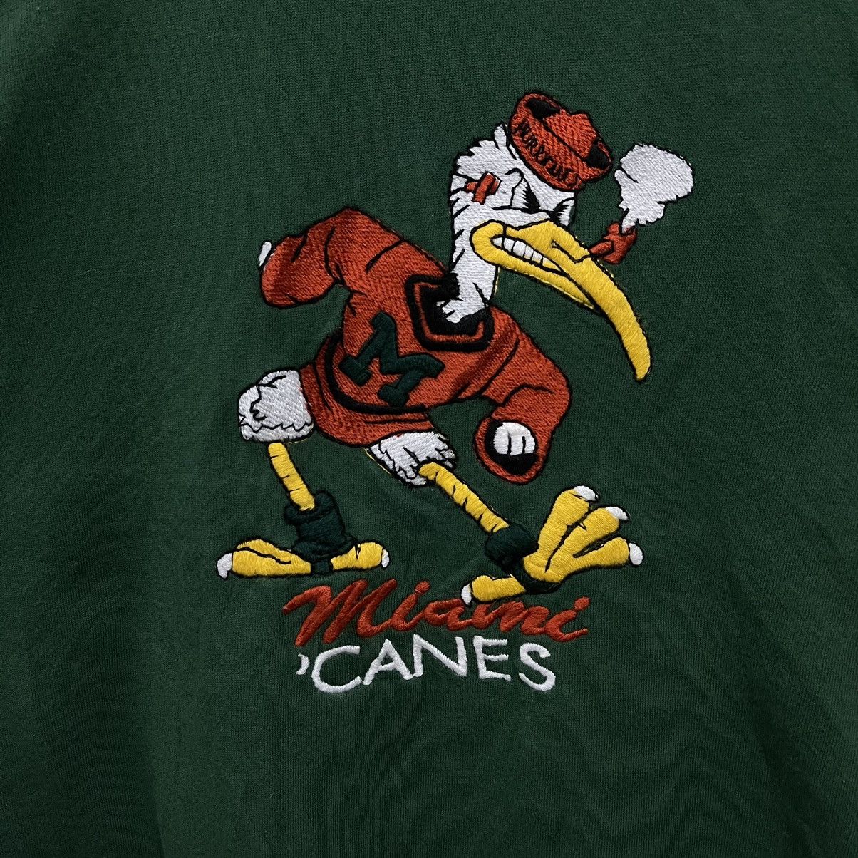 NFL Vintage 90s Miami Canes NFL Sweatshirt Pullover Size US L / EU 52-54 / 3 - 2 Thumbnail