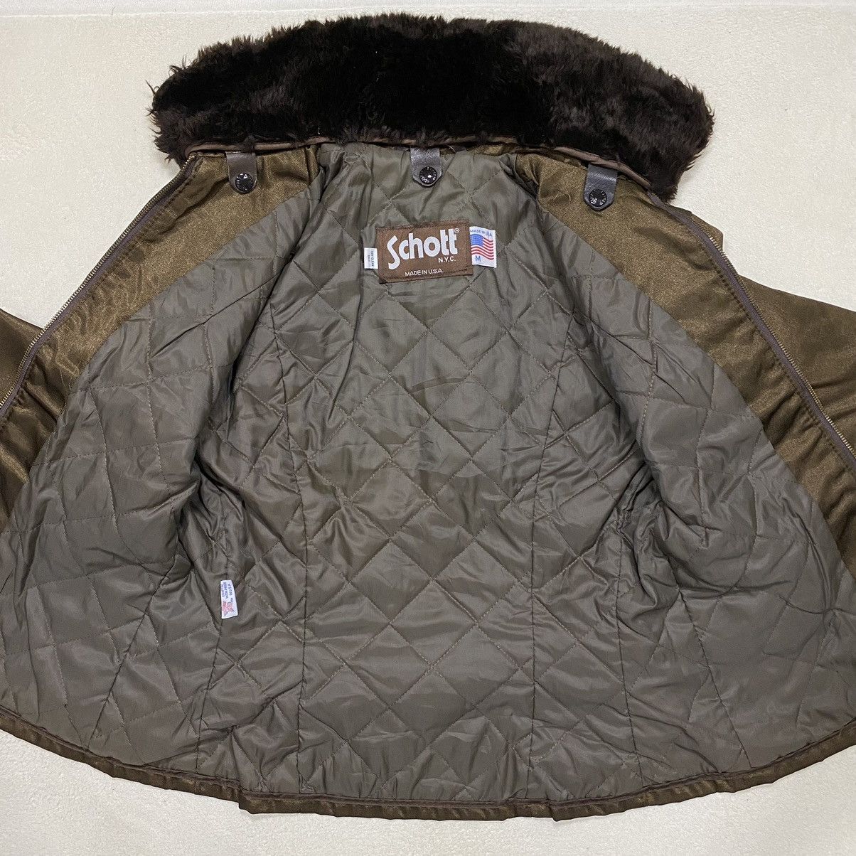Schott × Vintage Vintage MADE IN USA SCHOTT Fur Jacket Size M / US 6-8 / IT 42-44 - 10 Thumbnail