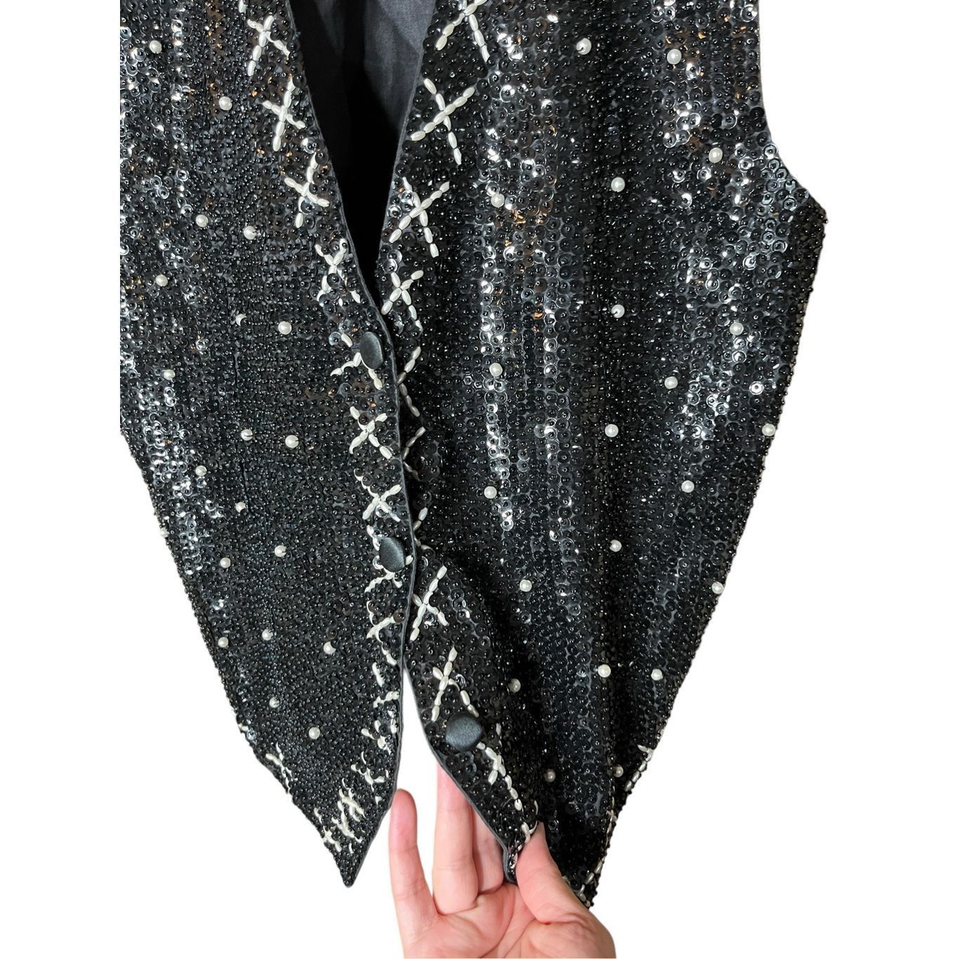 Other Vintage Theo 90s Sequin Beaded Vest Size M Size M / US 6-8 / IT 42-44 - 4 Thumbnail