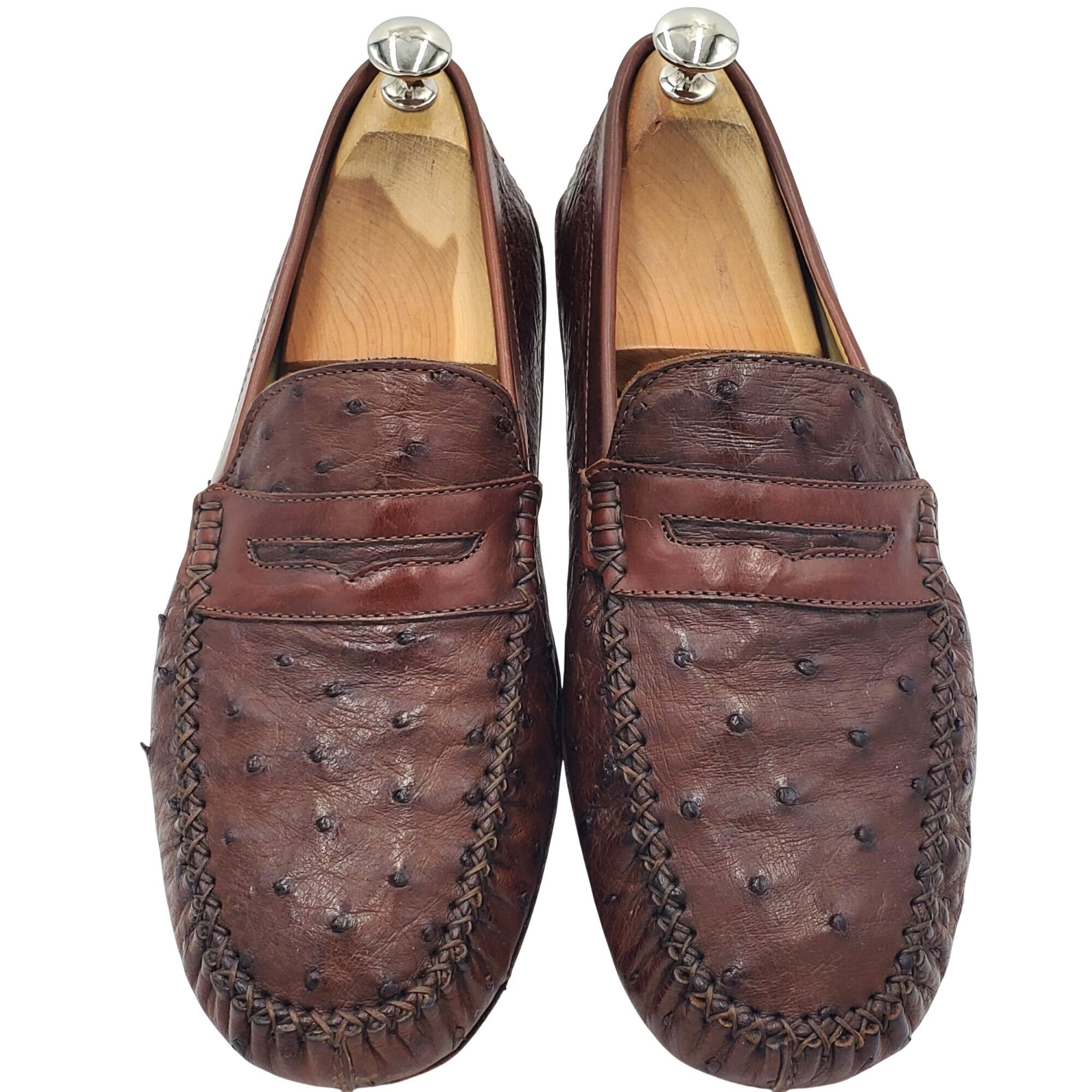 Zelli Italy Zelli Indy Men's size 10 Brown Ostrich Leather Casual Size US 10 / EU 43 - 2 Thumbnail