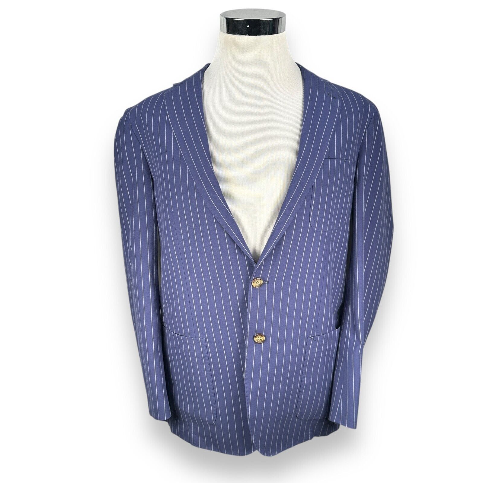 Peter Millar Peter Millar Blazer Jacket Men L Blue Cotton Single Breasted Size 44R - 1 Thumbnail