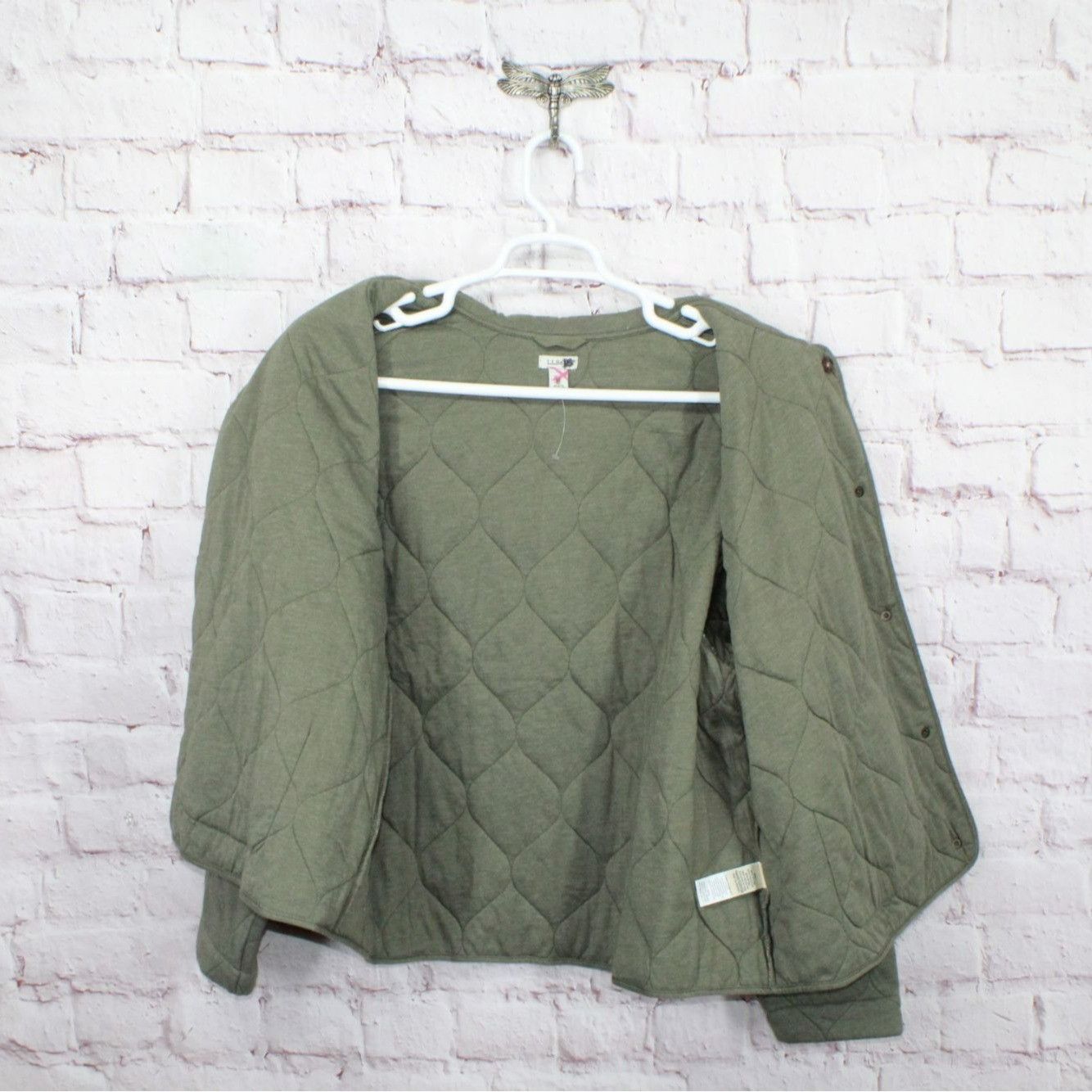 L.L. Bean LL Bean Women's Quilted Knit Jacket Olive Green Size XL / US 12-14 / IT 48-50 - 11 Thumbnail