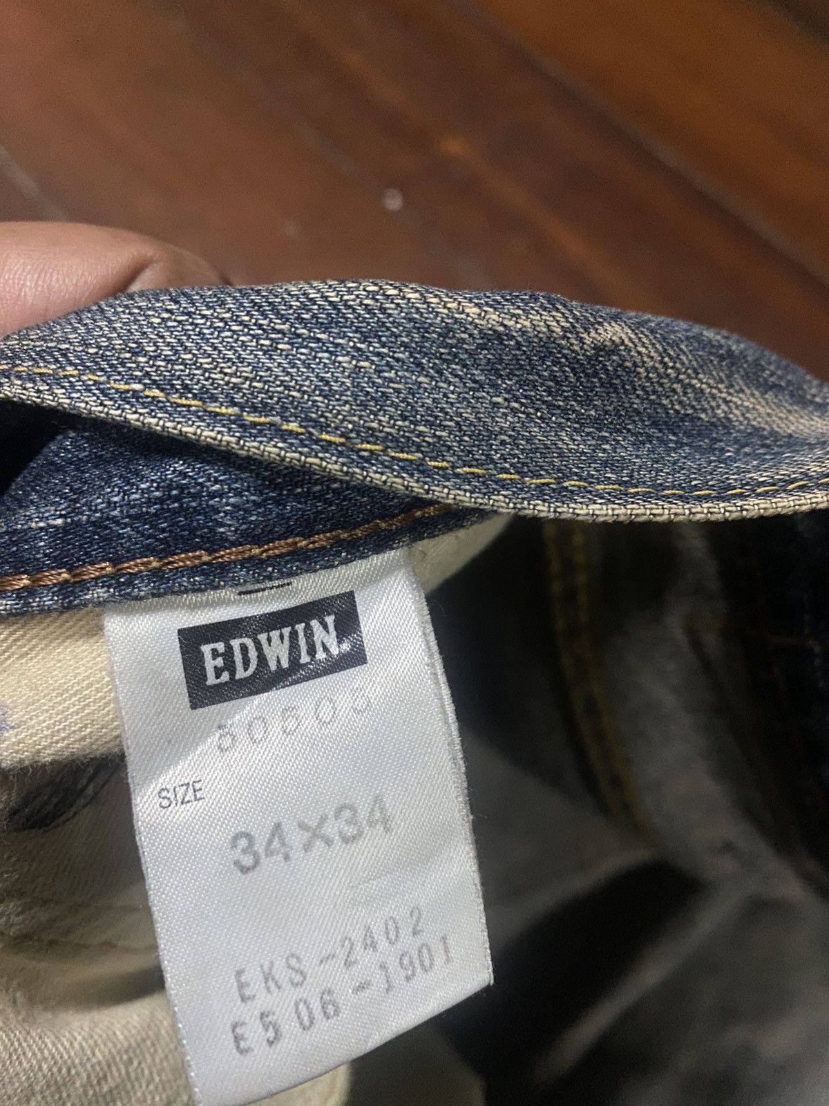 Edwin VINTAGE EDWIN 505z BAGGY SELVEDGE DENIM JEANS slubby faded Size US 37 - 24 Thumbnail