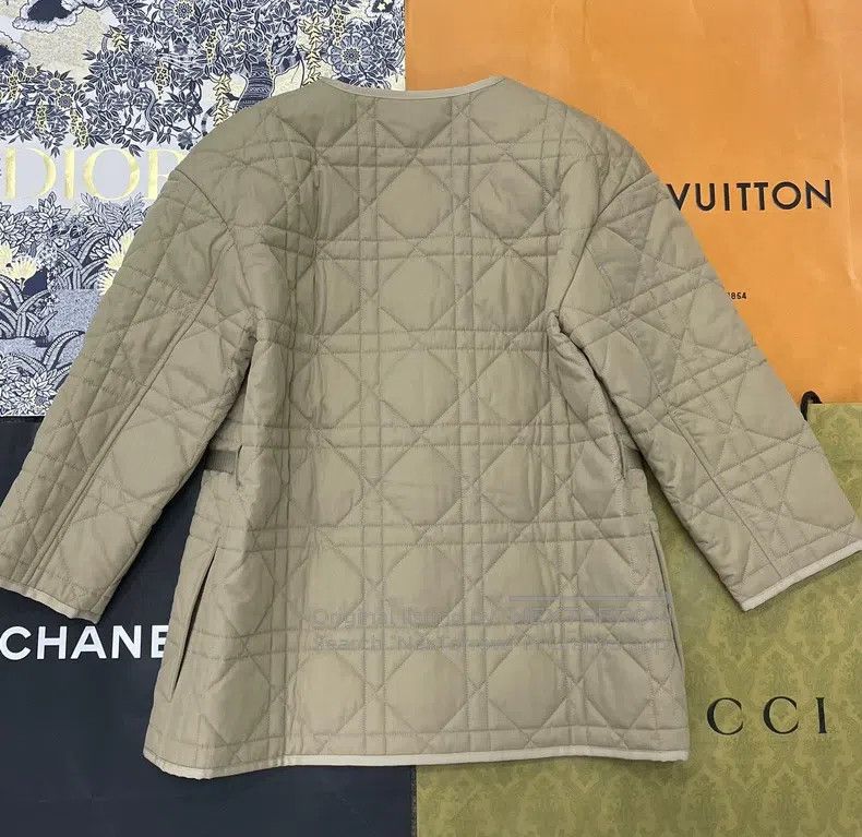 Dior Dior Khaki rattan plaid tie-up cotton jacket Size XXS / US 00 / IT 34 - 3 Thumbnail