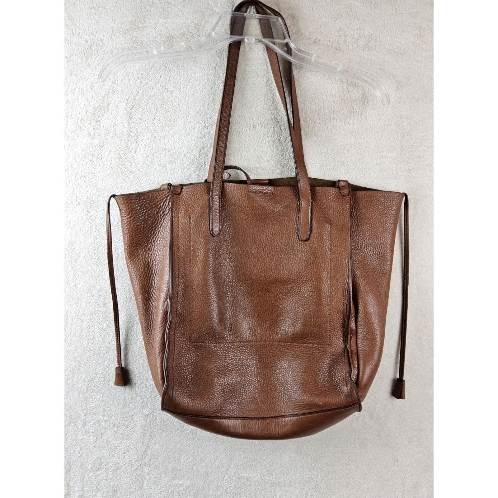 J.Crew J.CREW Large Pebbled Leather Tote Shoulder Handbag Purse Women Size ONE SIZE - 3 Thumbnail