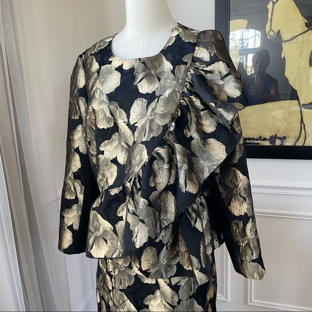 Other Ashro Larhonda Wardrober 3 Pc Peplum Jacket Skirt Pants Gold Size XL / US 12-14 / IT 48-50 - 9 Thumbnail