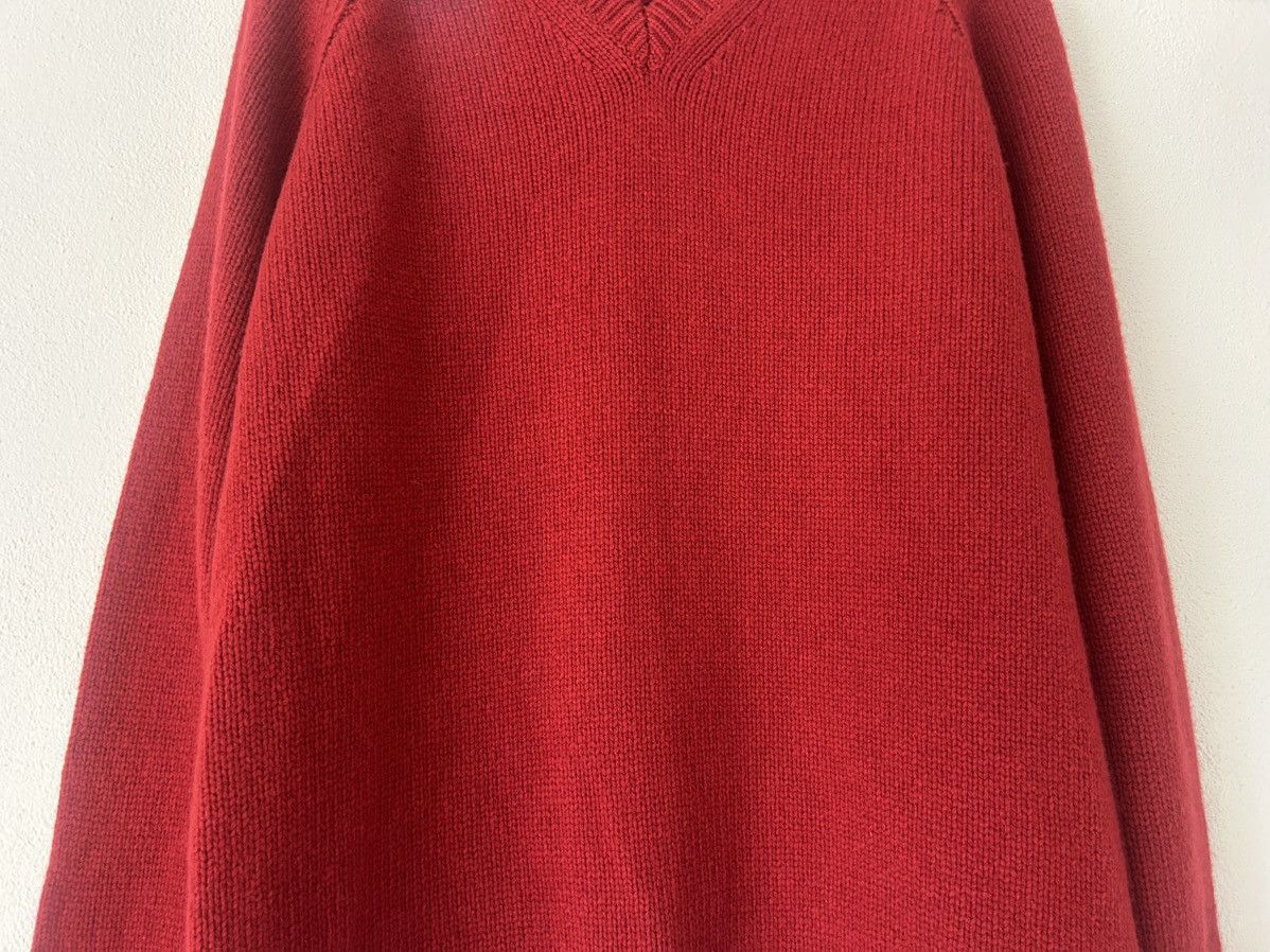 Hermes Red Cashmere V-Neck Sweater Size US L / EU 52-54 / 3 - 4 Thumbnail