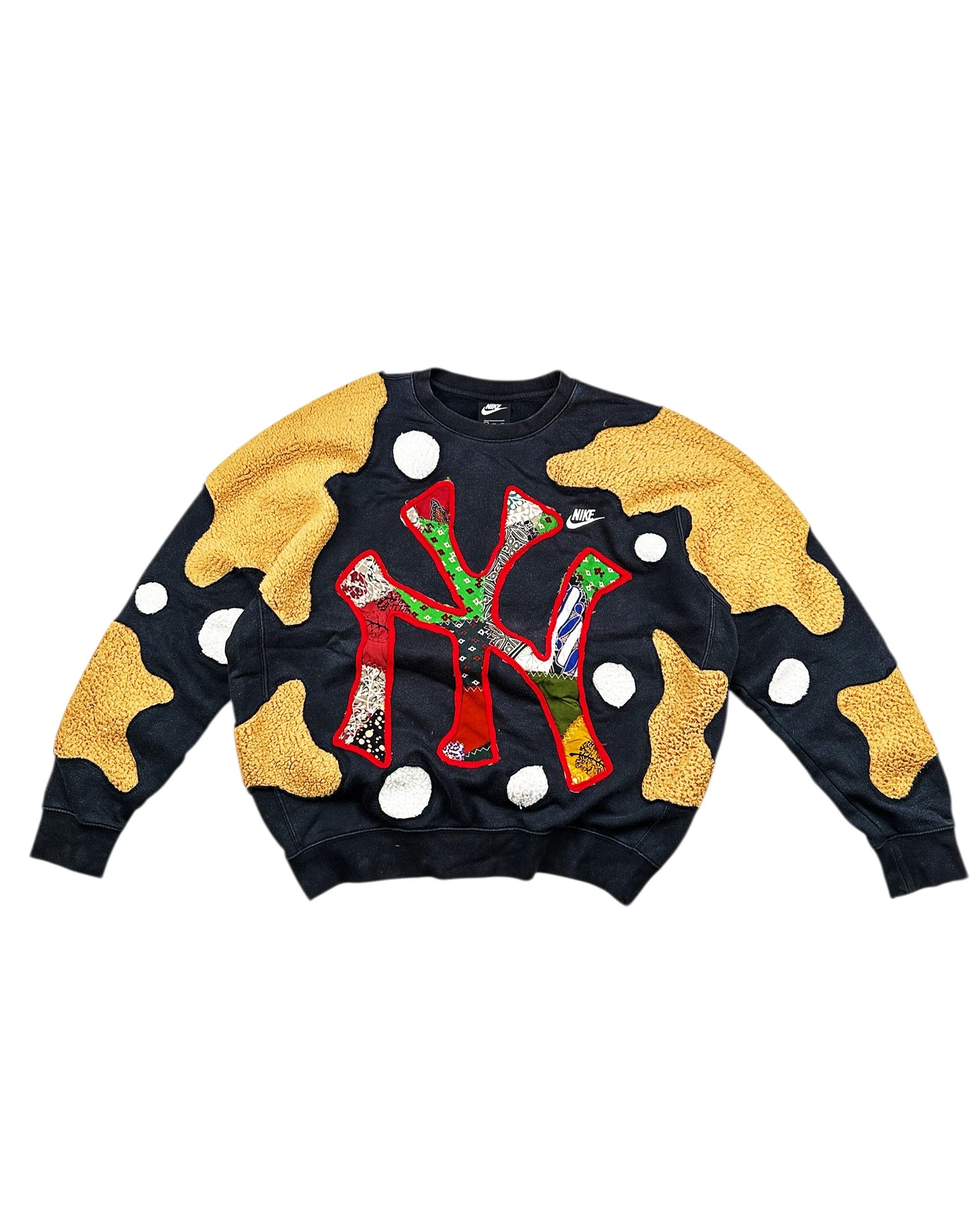 Japanese Brand Re-Worked 1 of 1 Batik Patchwork NY Nike Crewneck Size XL Size US XL / EU 56 / 4 - 4 Thumbnail