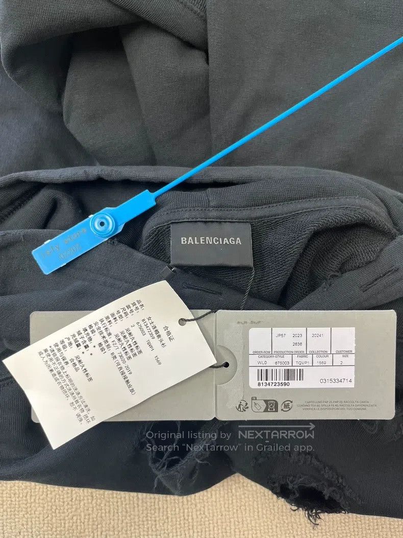 Balenciaga Balenciaga Ripped Hooded Sweatshirt Size US M / EU 48-50 / 2 - 4 Thumbnail