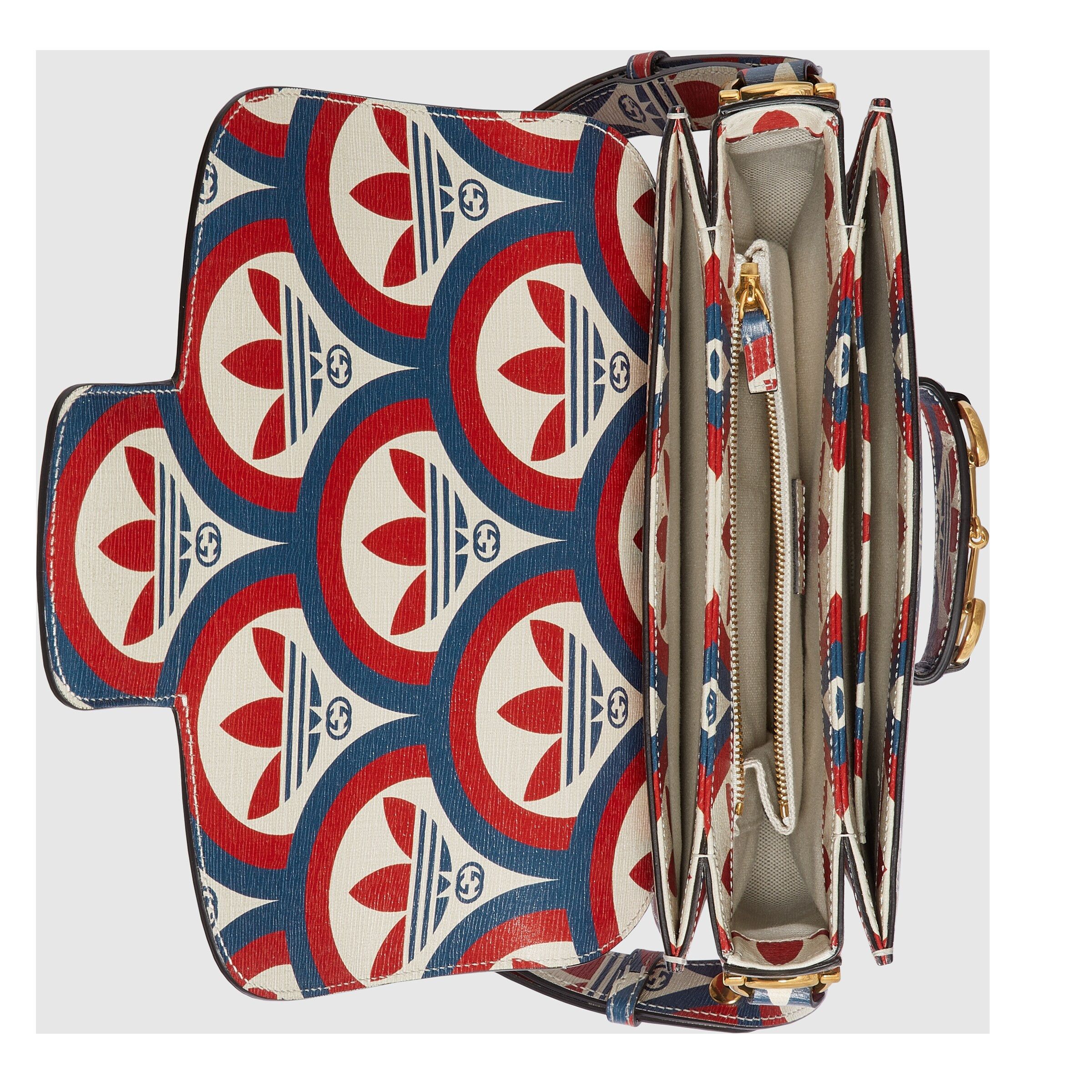 Gucci adidas Gucci Horsebit 1955 Shoulder Bag Blue Red Leather Size ONE SIZE - 4 Thumbnail
