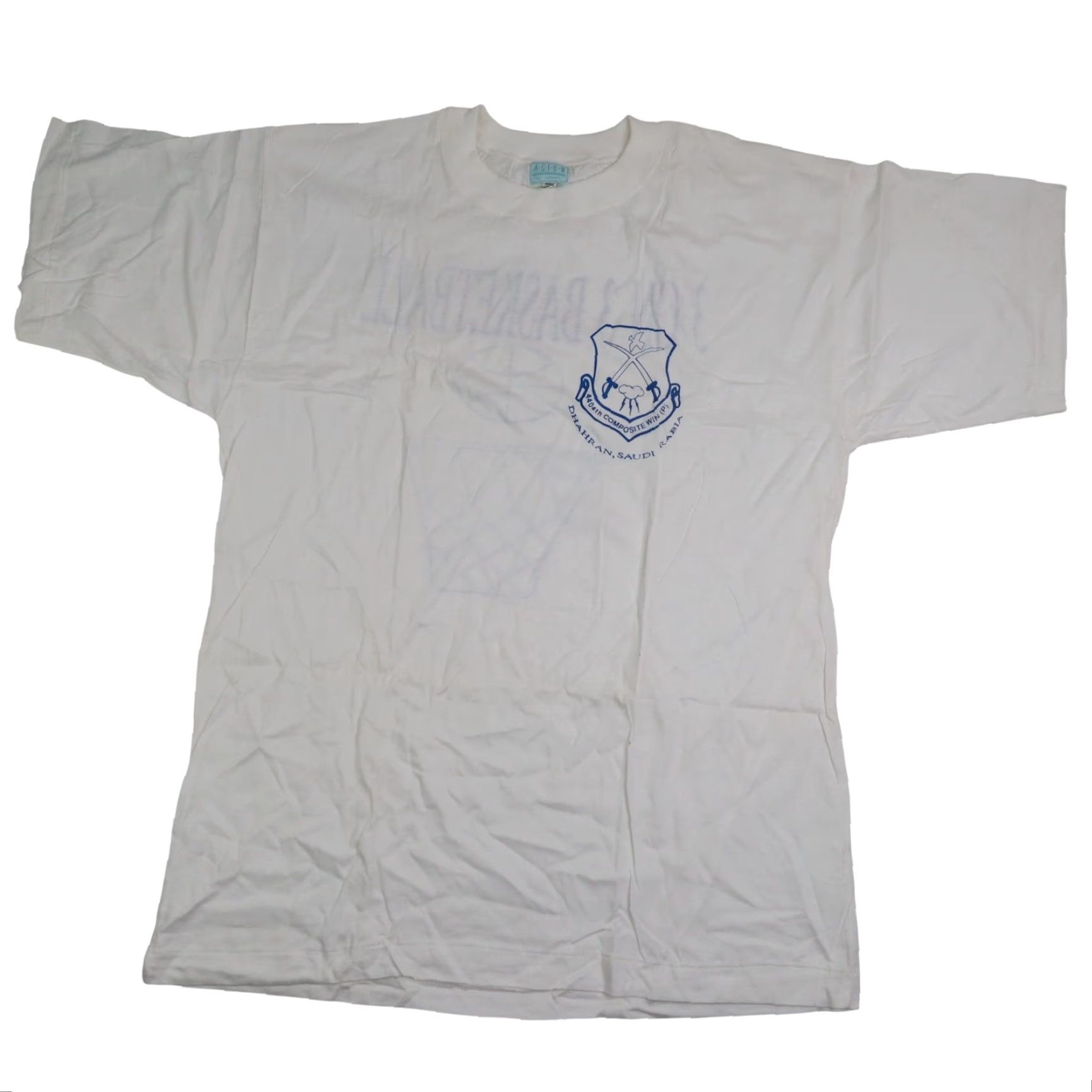 Vintage VINTAGE 90s 4404th Composite Wing Saudi Arabia 3 on 3 Basketball T Shirt Large Mens White Size US L / EU 52-54 / 3 - 2 Thumbnail