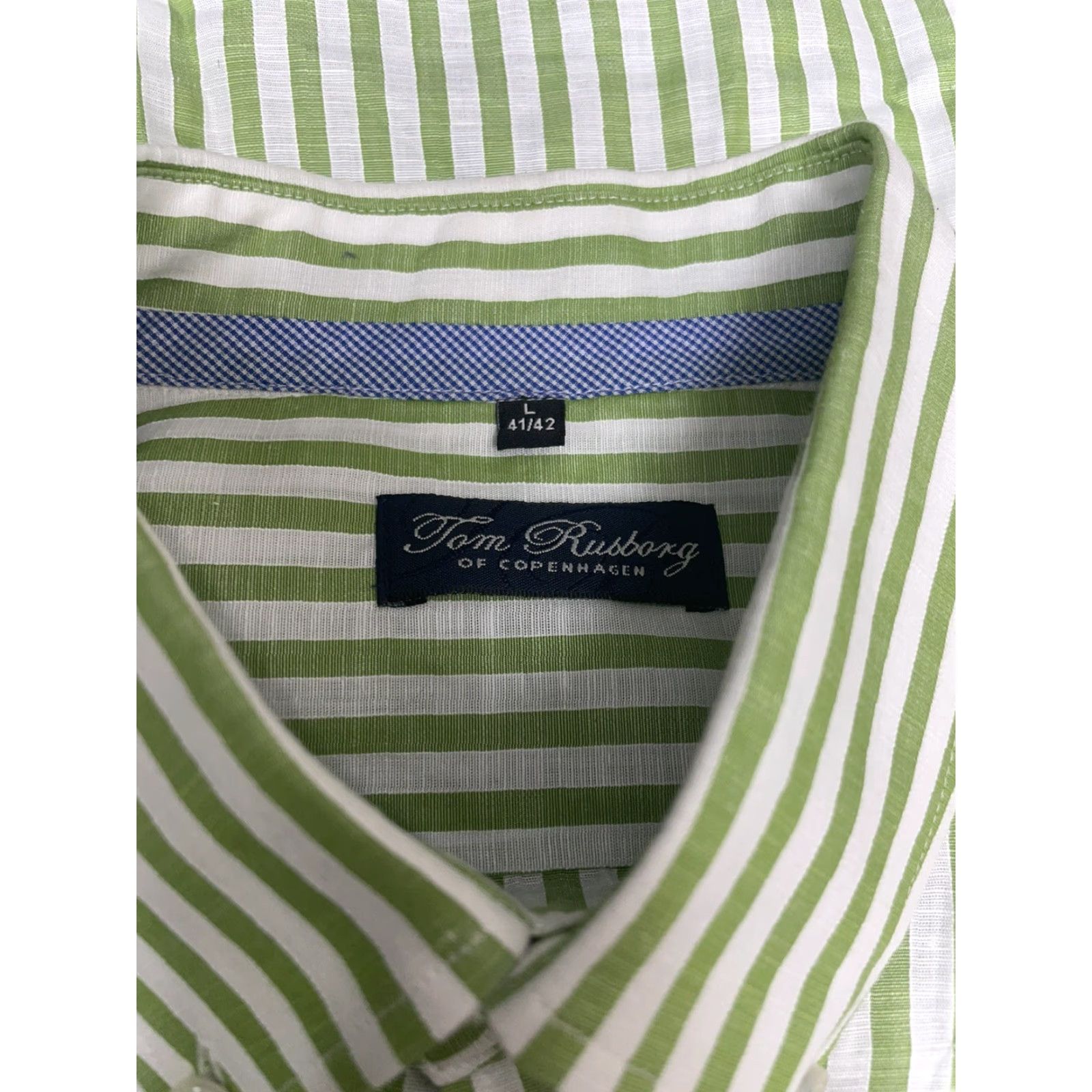 ARKK Copenhagen VINTAGE Copenhagen Button-Down Shirt Striped Green Mens L Size US L / EU 52-54 / 3 - 7 Thumbnail