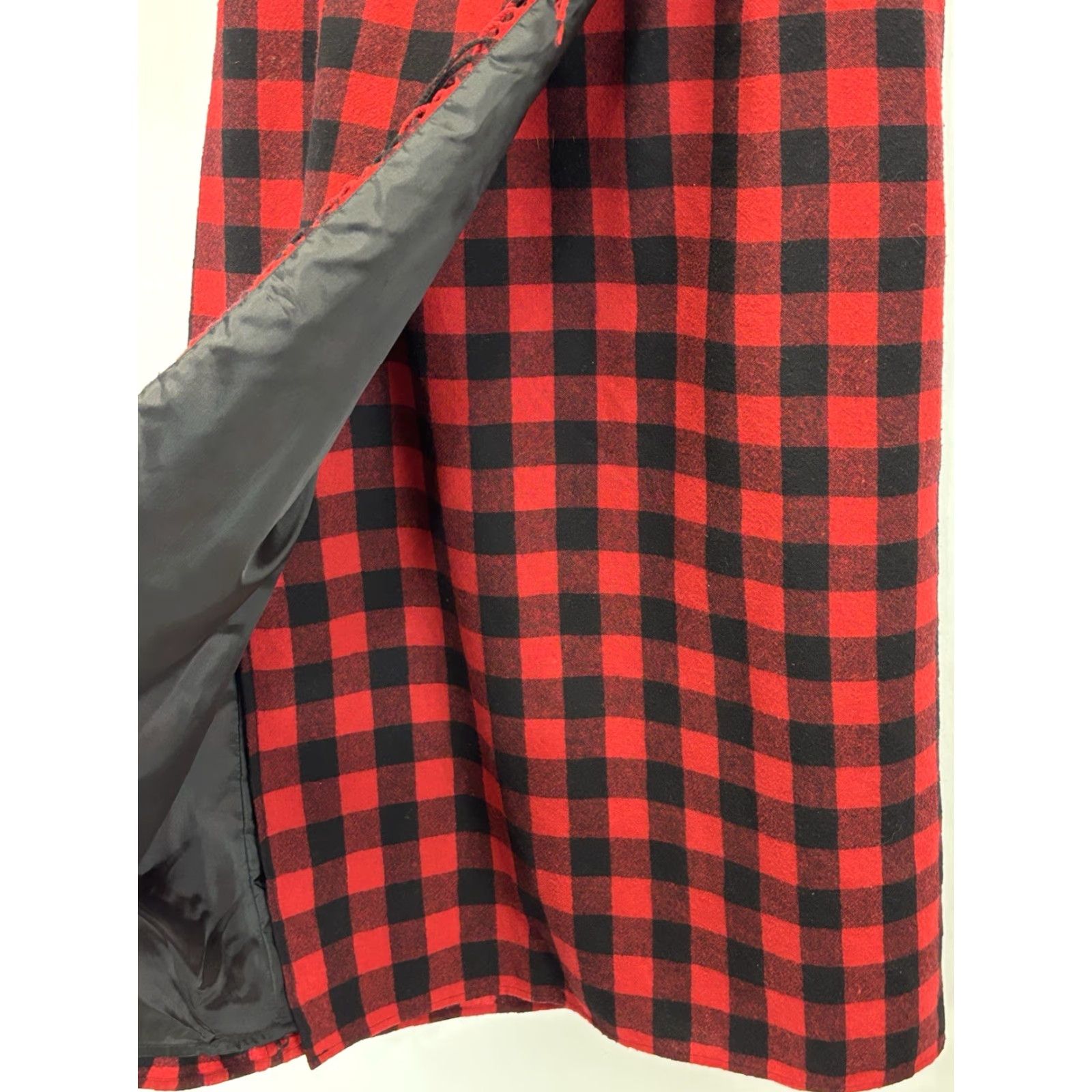 Liz Claiborne VINTAGE Liz Claiborne Blanket Maxi Wrap Skirt Women’s 14 Red Black Buffalo Check 90s Womens Size 36" / US 14 / IT 50 - 4 Thumbnail