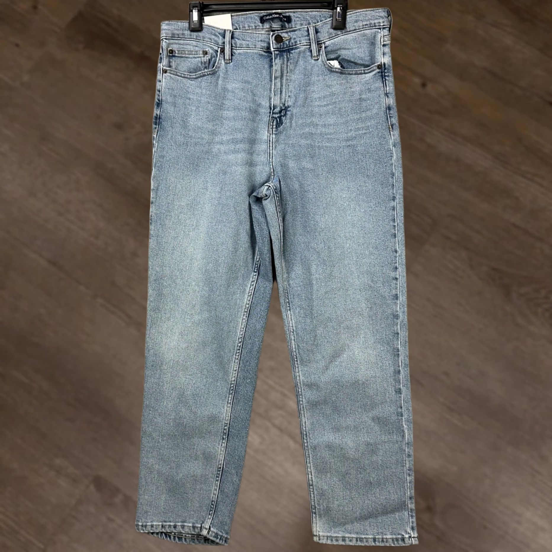 Calvin Klein Calvin Klein Womens Straight Jeans 14 Gray High Waist 5 Pocket Stretch Denim NEW Size 36" / US 14 / IT 50 - 1 Thumbnail