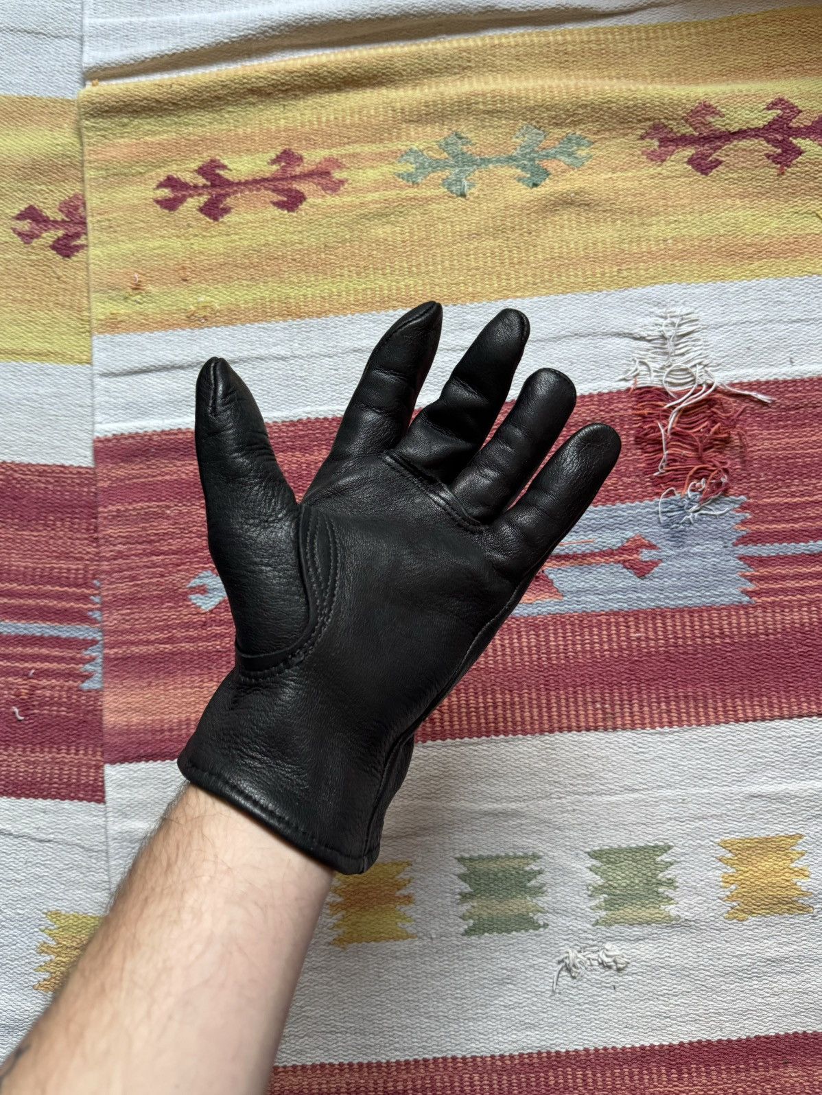 Carhartt Vintage 90’s Carhartt Genuine Deerskin Leather Black Gloves Size ONE SIZE - 2 Thumbnail