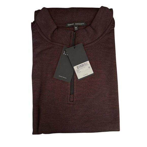 Robert Barakett Robert Barakett Mens Wine Half Zip Knit Crestwood Pullover S Size US XXL / EU 58 / 5 - 3 Thumbnail