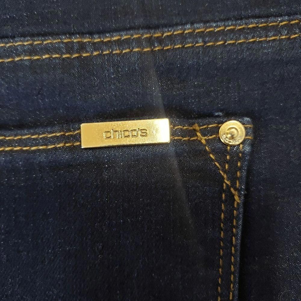 Chicos CT1444 Chico's Ladies So Slimming Blue Jeans Slim Leg 8R Size 30" / US 8 / IT 44 - 6 Thumbnail