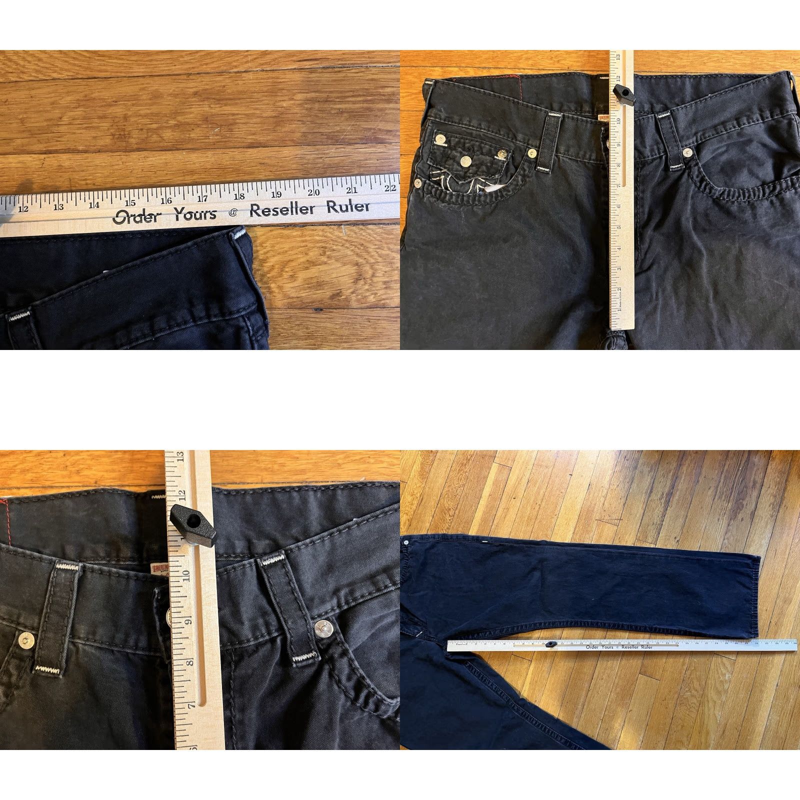True Religion VINTAGE True Religion Jeans Big T Straight Flap Black 36 Men’s 36 Inseam 32 Denim Logo 5-Pocket USA Hipster Retro 90s Mens Size US 36 / EU 52 - 10 Thumbnail