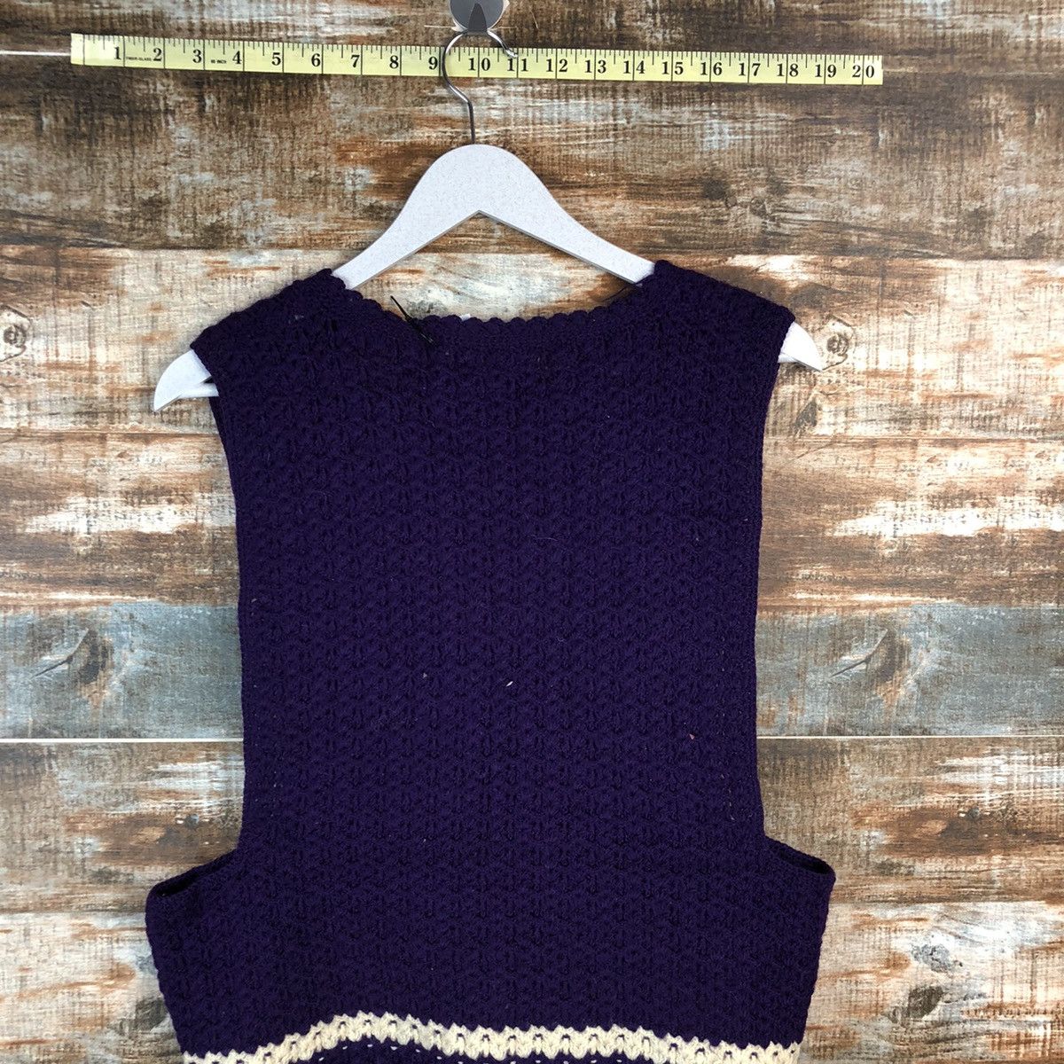 Homespun Knitwear × Japanese Brand × Vintage Japanese Brand Dark Purple Knitwear Vest #A2249 Size M / US 6-8 / IT 42-44 - 13 Thumbnail