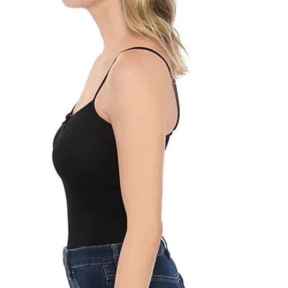 Free People Free People Black Ribbed Cami Adjustable Straps Fitted Desig Size XS / US 0-2 / IT 36-38 - 4 Thumbnail