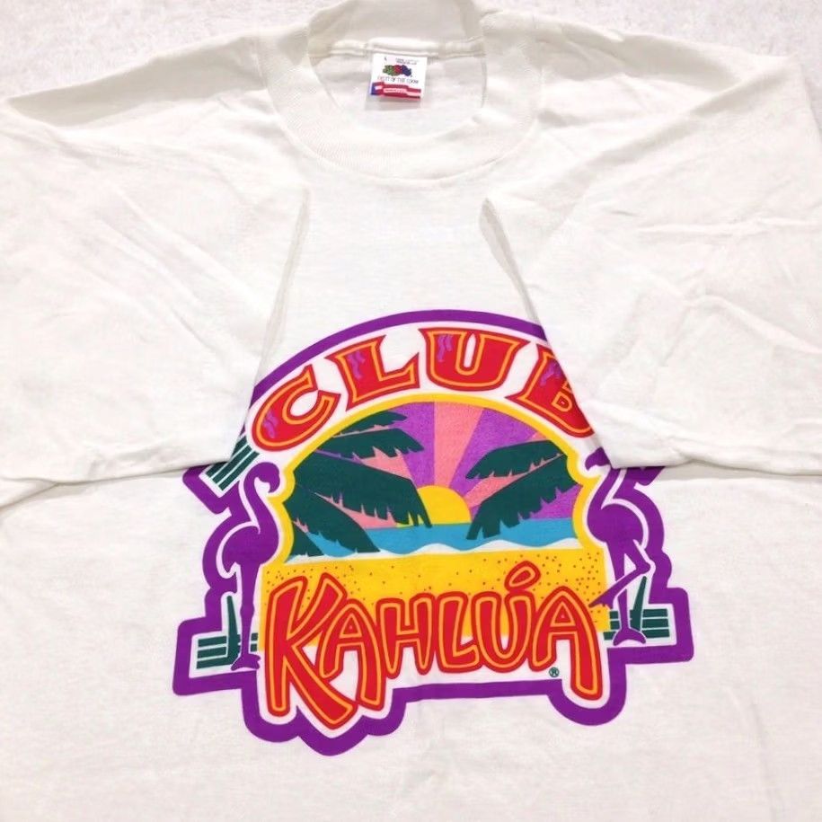 Vintage VINTAGE 80s CLUB KAHLUA T-Shirt MEDIUM White Mens 80s 90s Cotton Polyester Short Sleeve Crew Neck Single Stitch Regular Fit Size US M / EU 48-50 / 2 - 4 Thumbnail