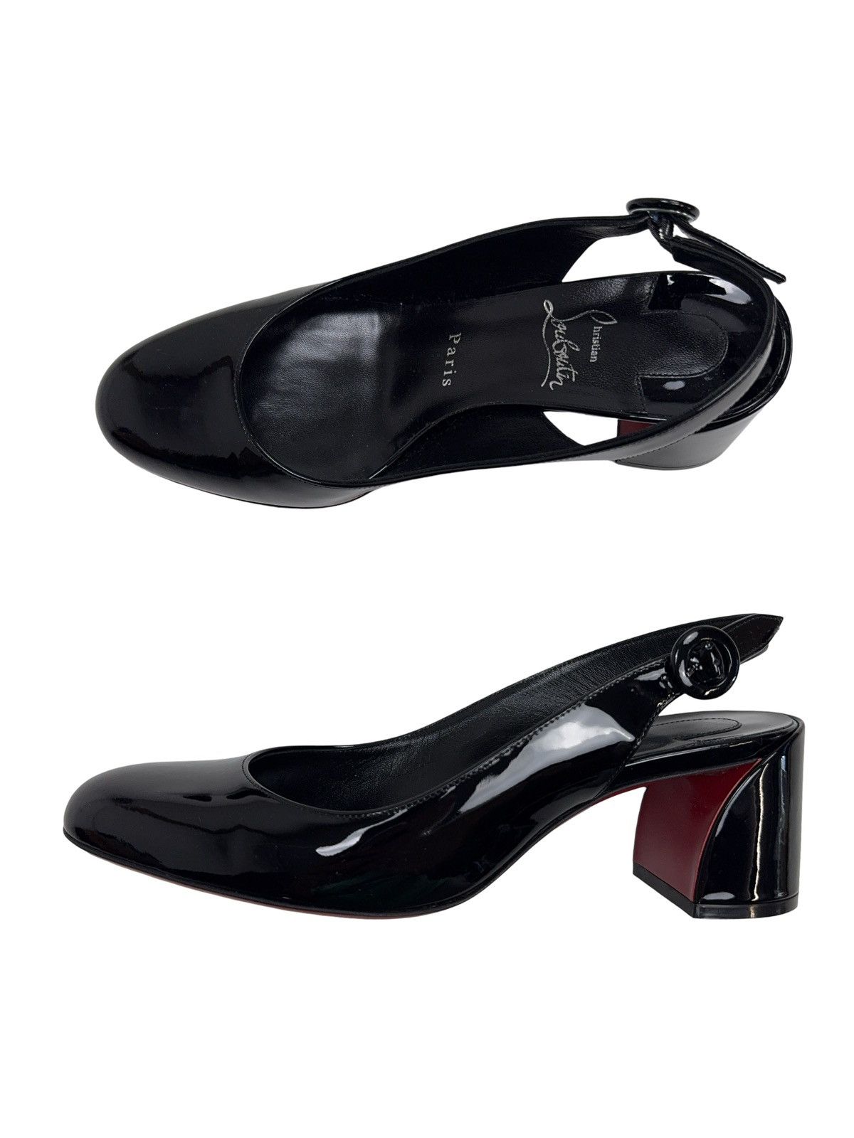 Christian Louboutin Christian Louboutin So Jane Sling 55 Patent Leather Size US 7 / IT 37 - 1 Thumbnail