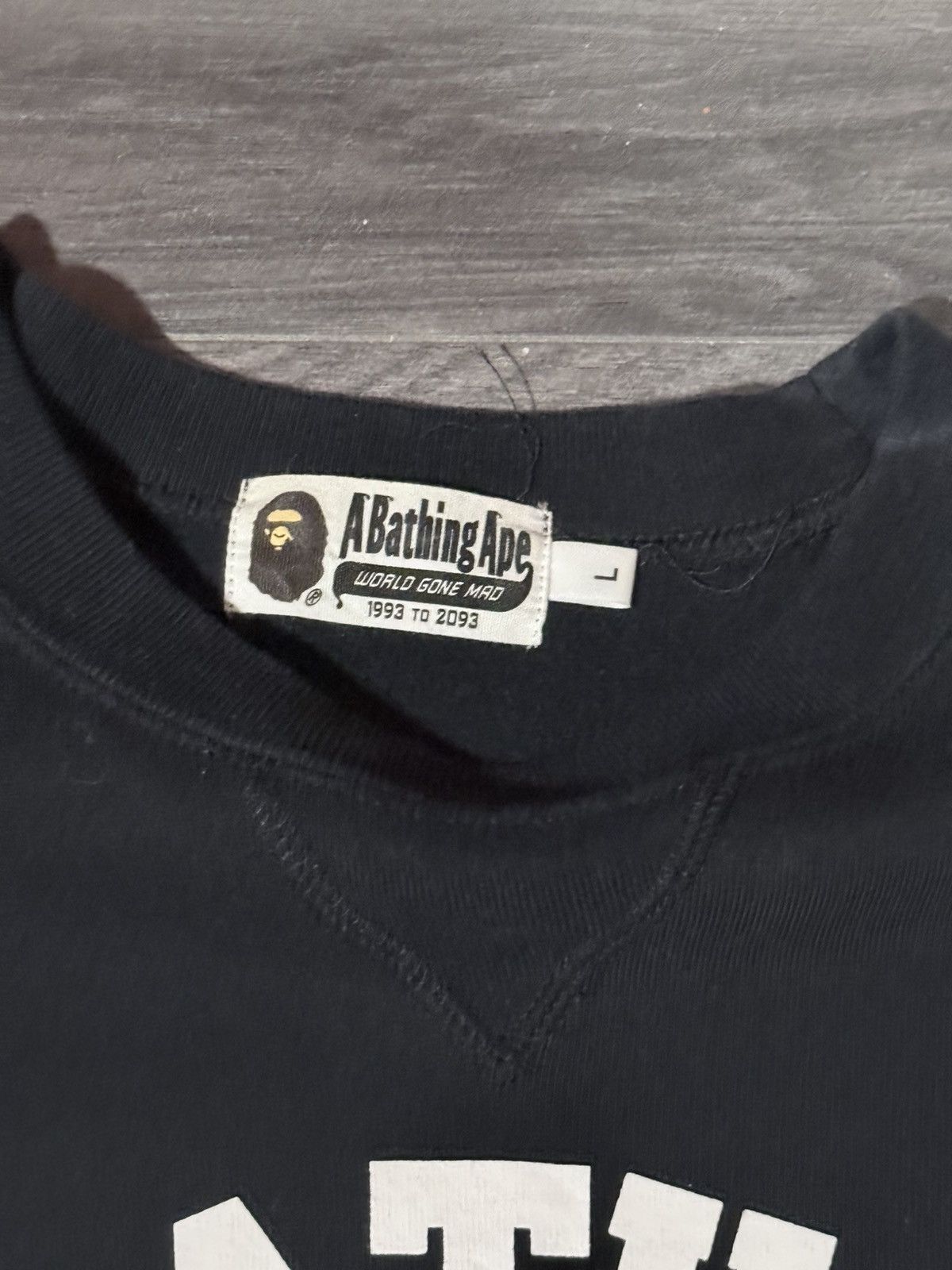 Bape A Bathing Ape Black College Logo Crewneck - Size L Size US L / EU 52-54 / 3 - 4 Thumbnail