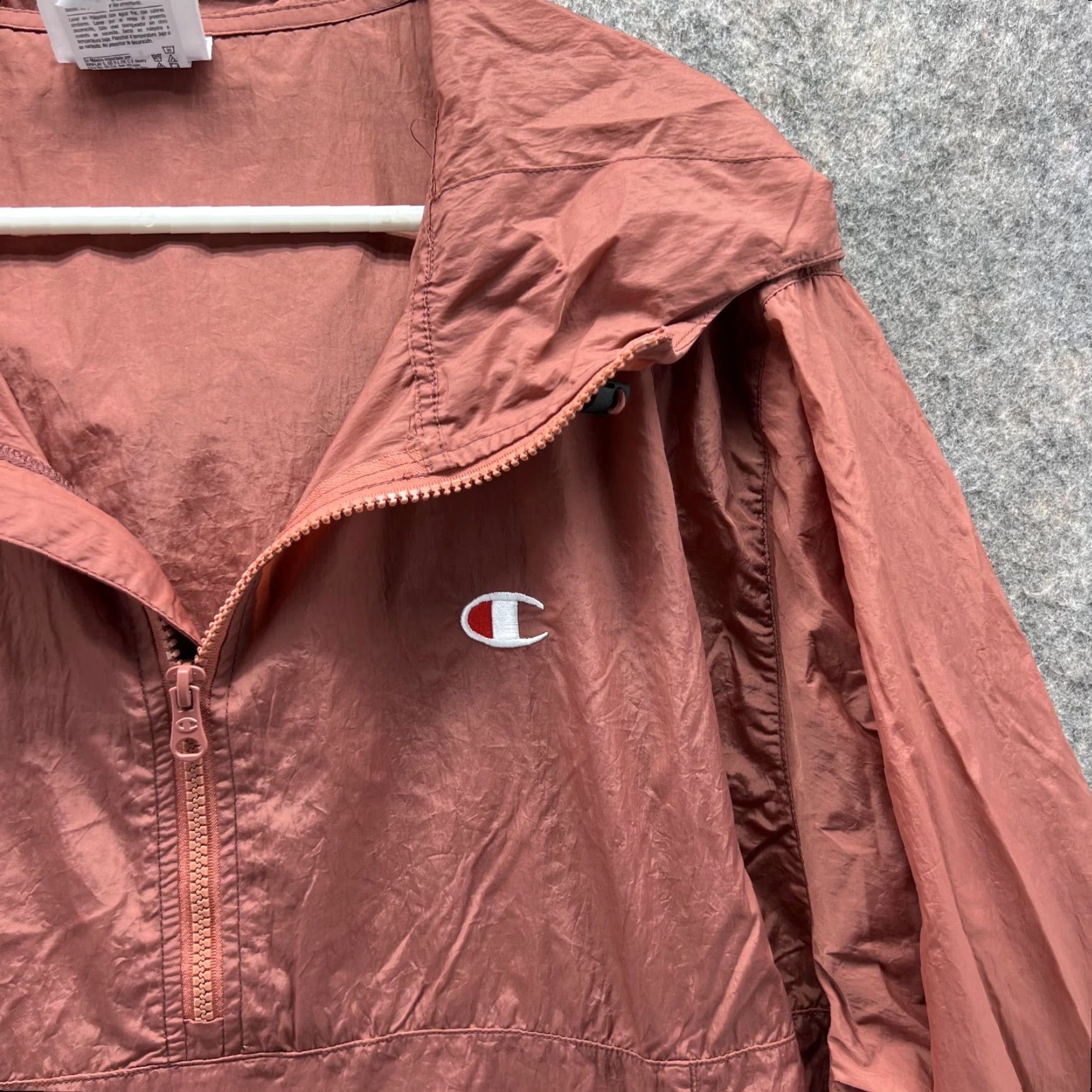Champion VINTAGE Champion Jacket Anorak Hooded Windbreaker Sweatshirt 1/4 Zip Brown Large Men Size US L / EU 52-54 / 3 - 4 Thumbnail
