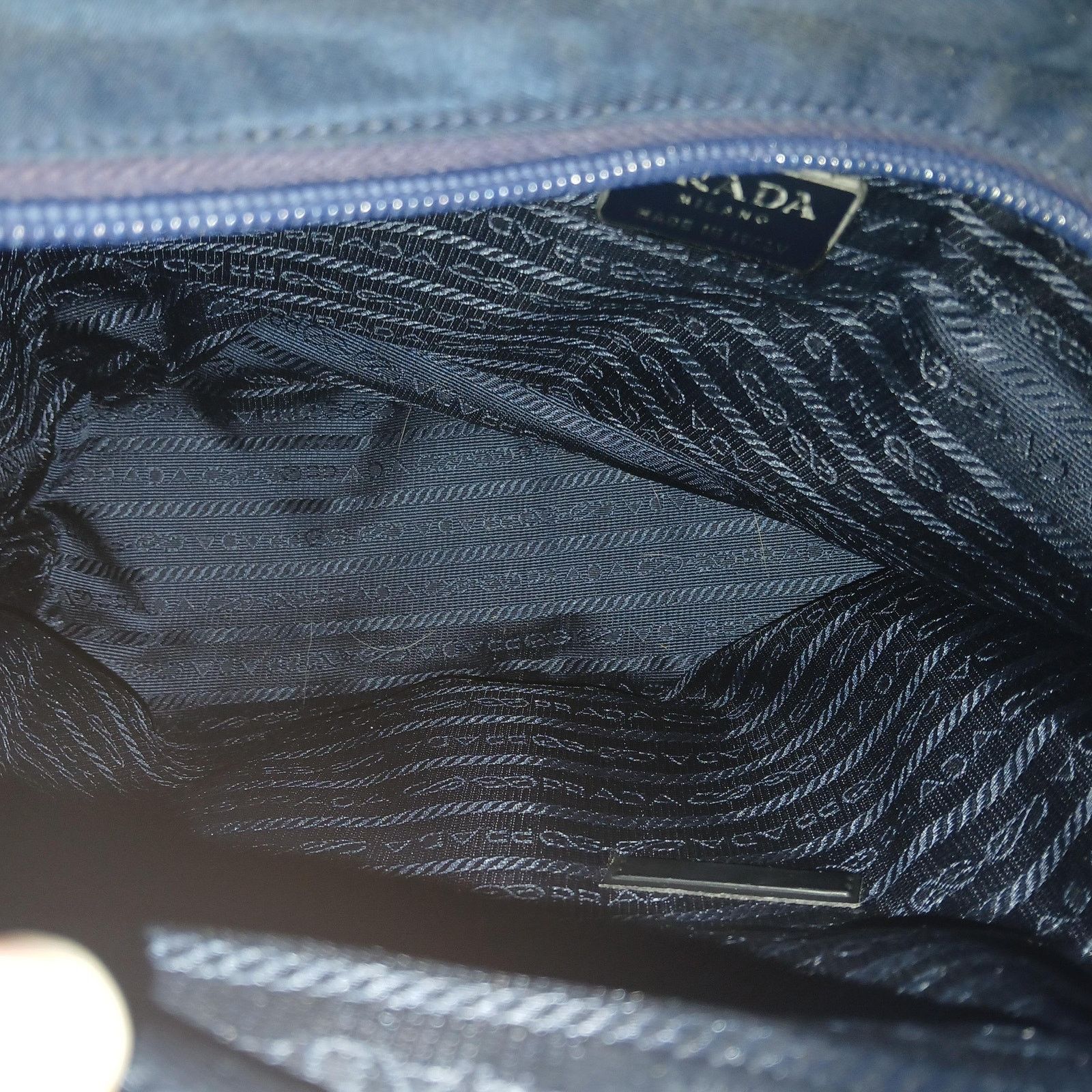 Prada Prada Blue Tessuto Nylon Triangle Logo Tote Bag Size ONE SIZE - 9 Thumbnail